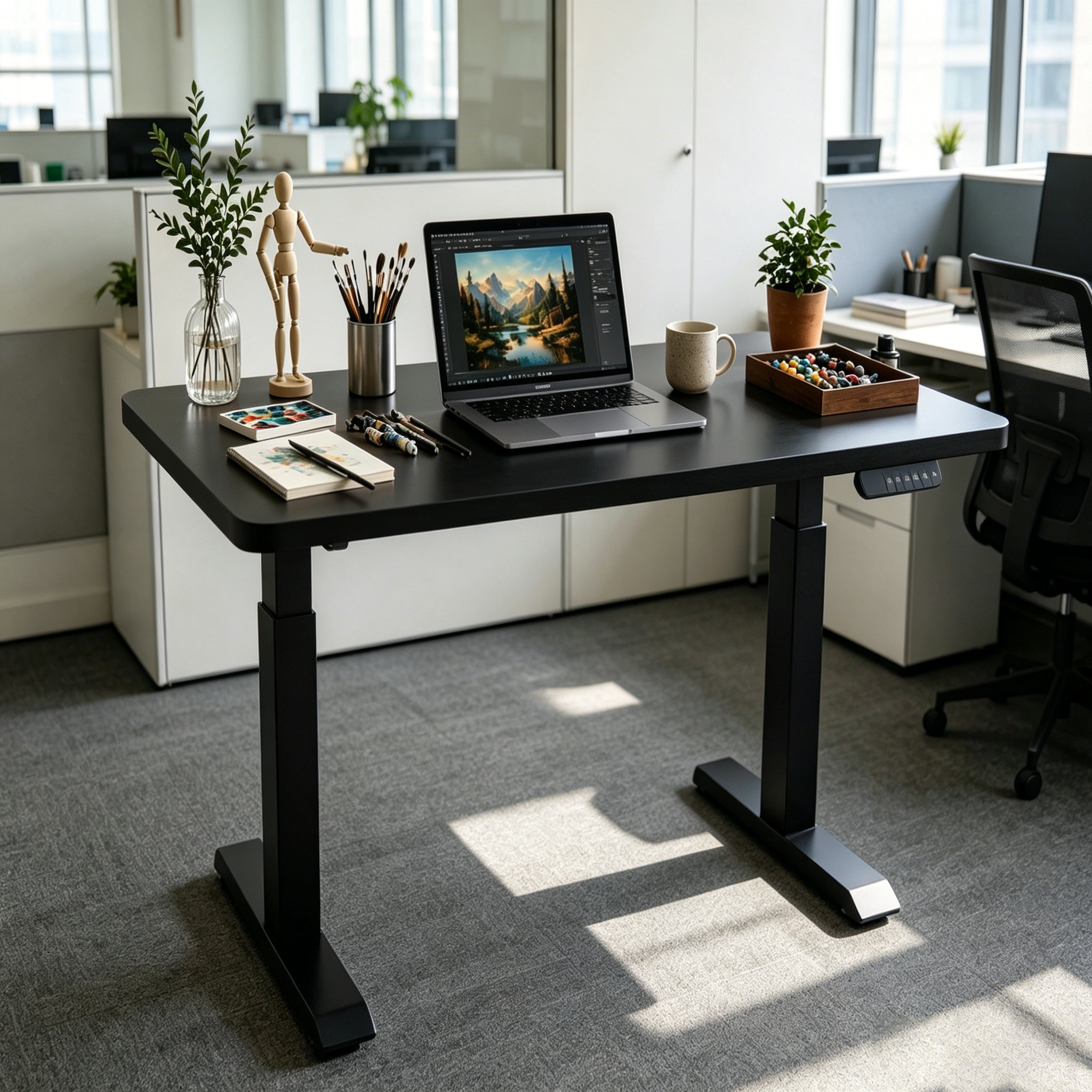 ZY-02 2-Stage Dual Motor Height Adjustable Computer Desk with Ergonomic Design for Tech Offices