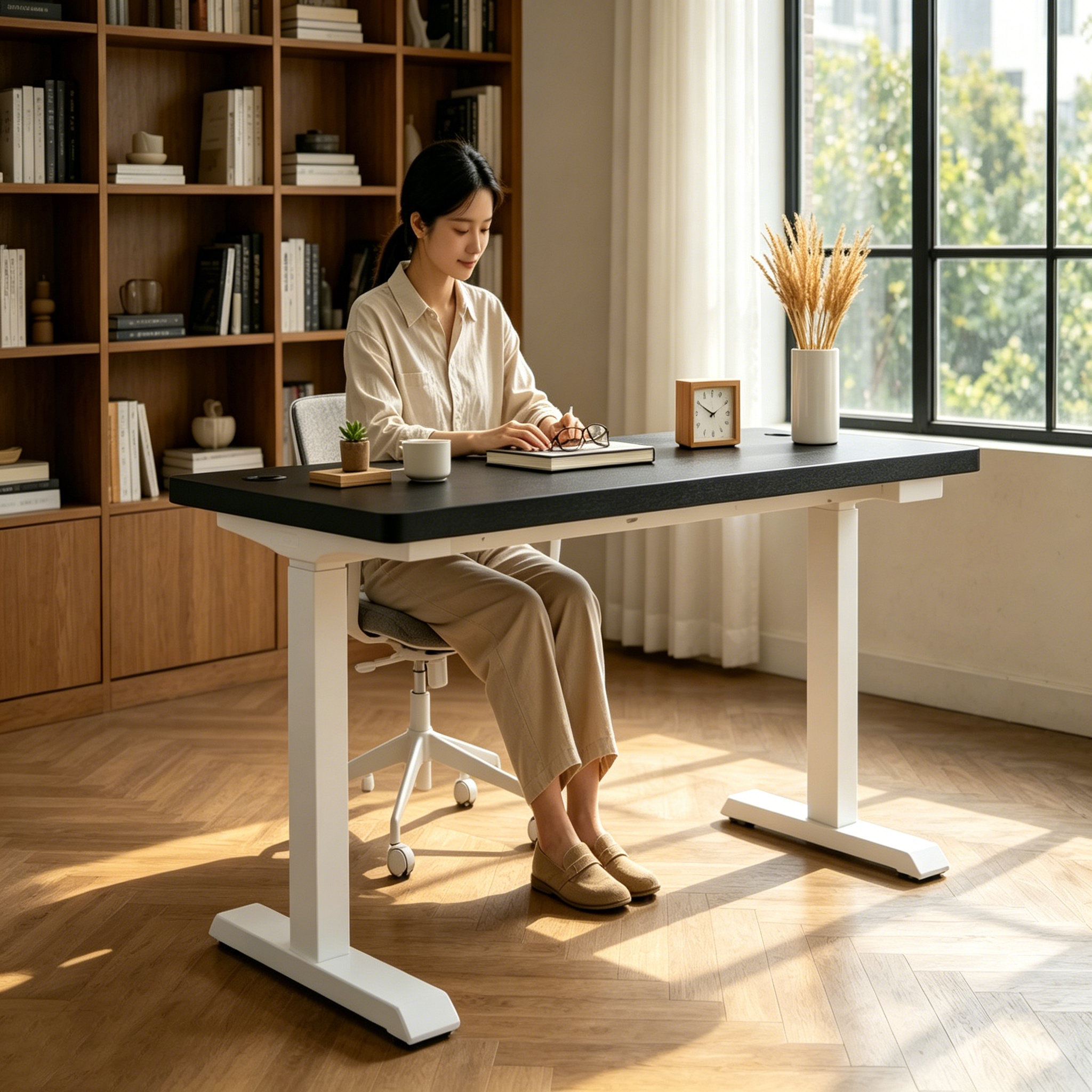 ZY-02 2-Stage Dual Motor Ergonomic Standing Table with Anti Collision Protection for Office Projects