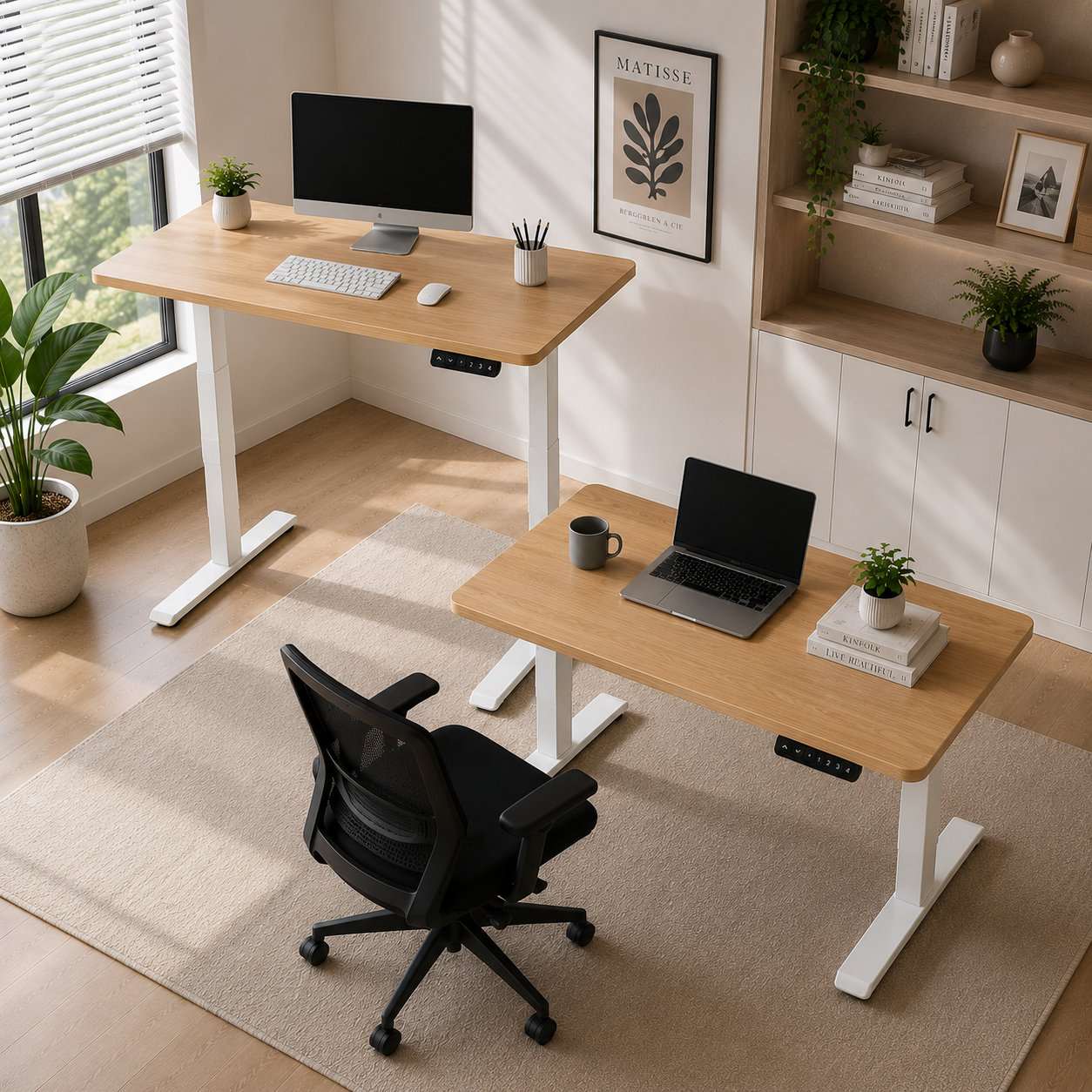 ZY-02 2-Stage Dual Motor Sit Stand Office Desk with Smart Height Memory for Corporate Teams