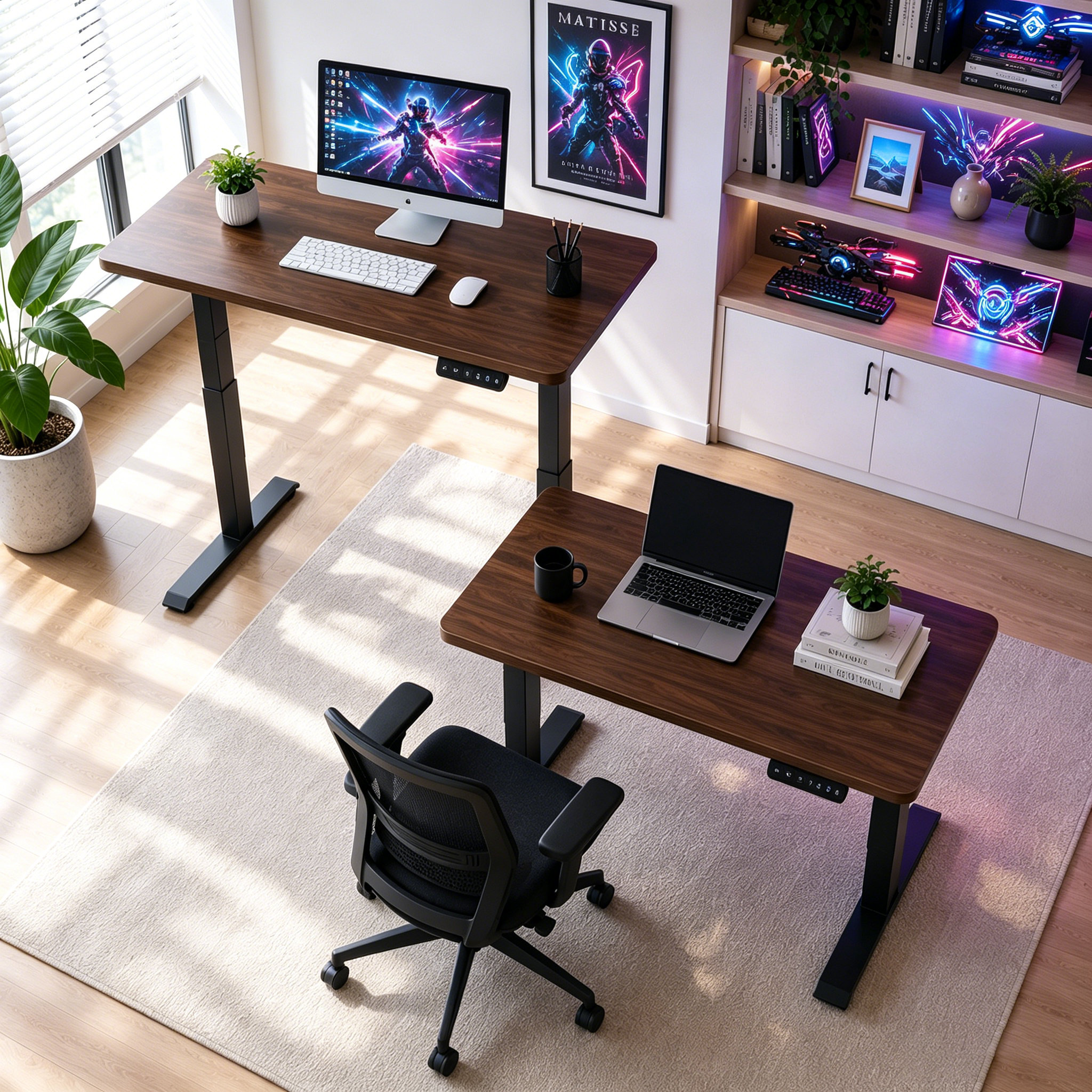ZY-02 2-Stage Dual Motor Adjustable Standing Work Desk with Premium Stability for Commercial Offices