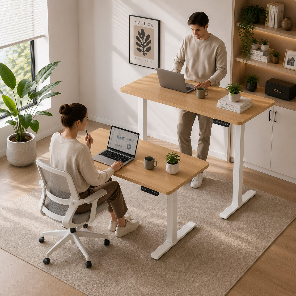 ZY-02 2-Stage Dual Motor Sit to Stand Desk with Industrial Steel Frame for Corporate Procurement