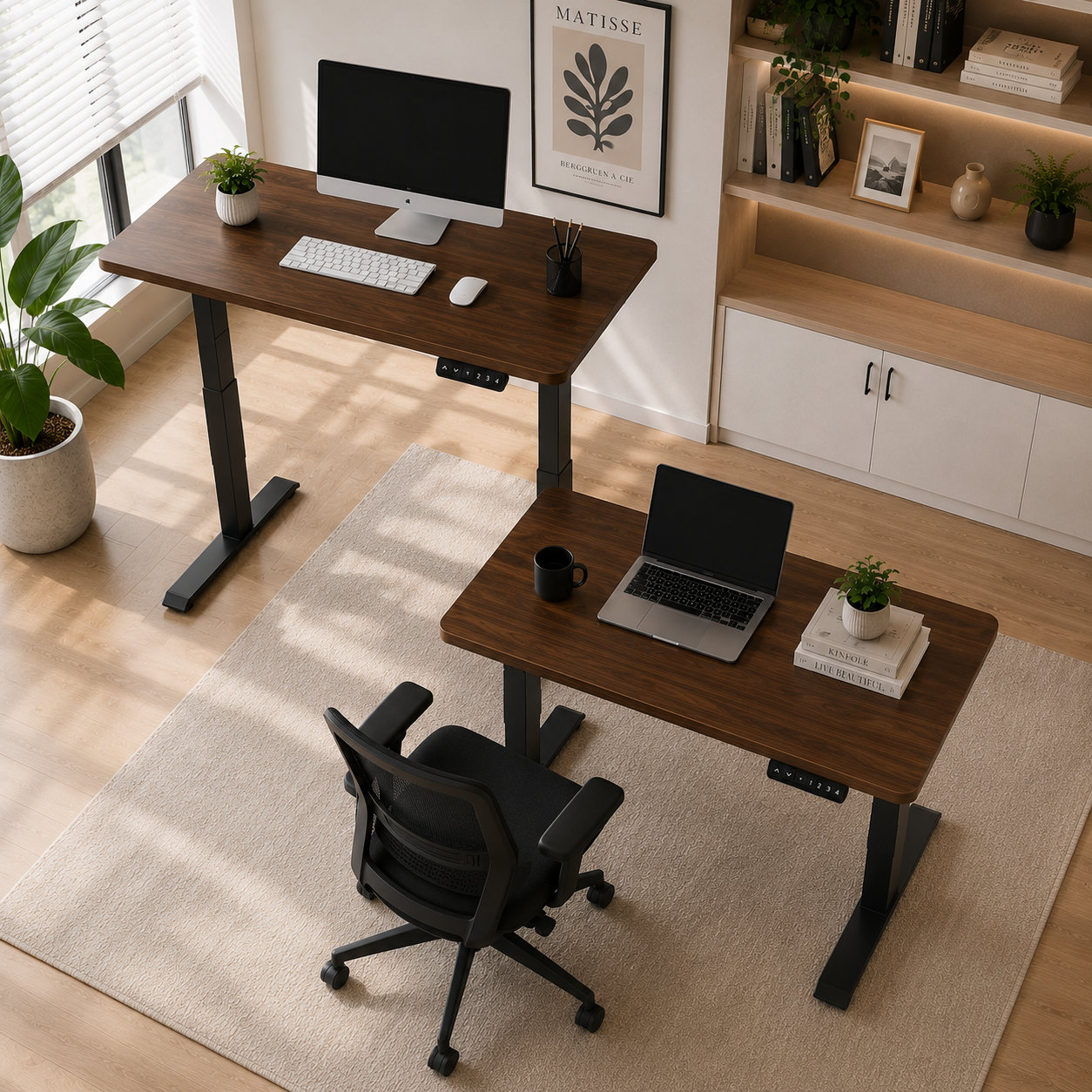 ZY-02 2-Stage Dual Motor Height Adjustable Office Workstation with Smart Controls for Business Centers