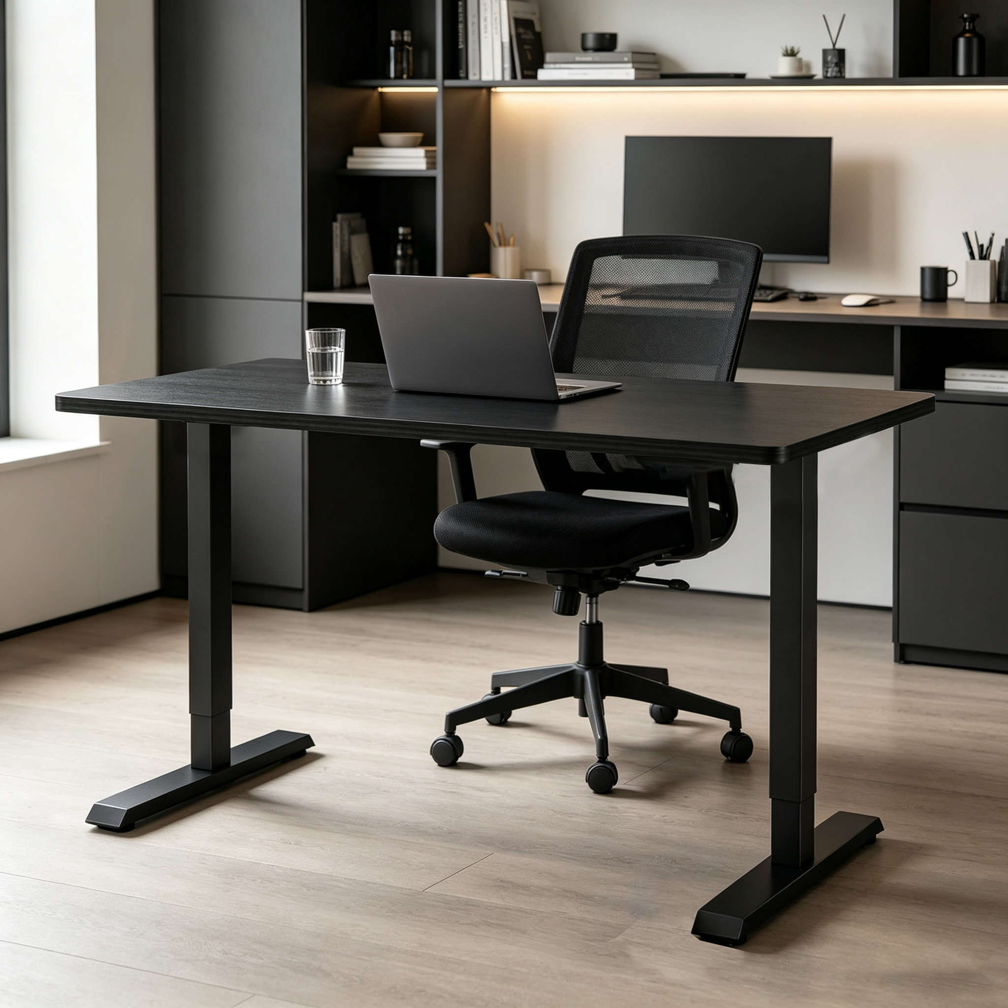 DK-03 Single-Motor Ergonomic Desk Base – Practical Height Adjustment, Stable T-Leg Geometry for Shared Offices