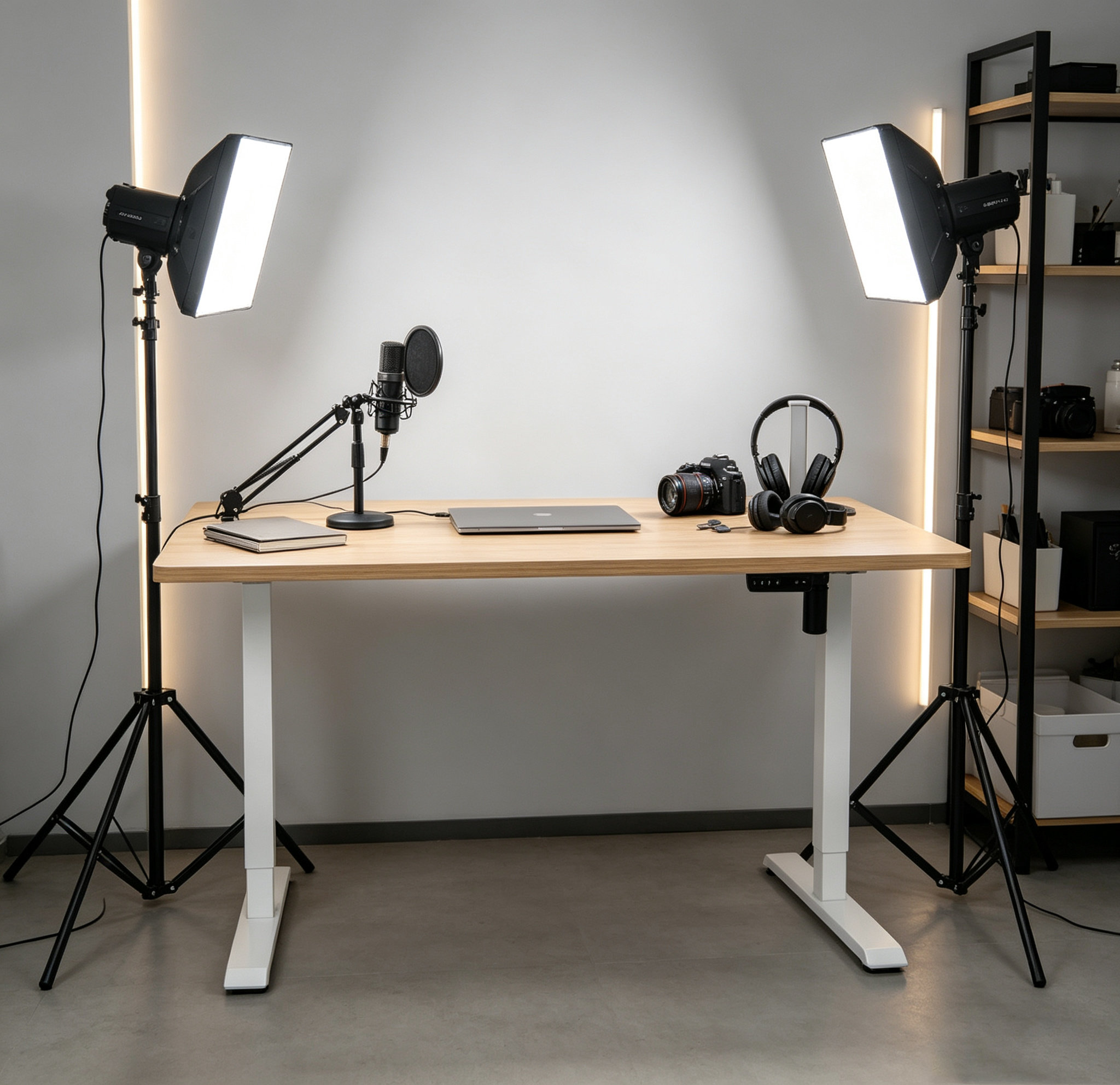 DK-03 Reinforced Single-Motor Two-Stage Standing Desk Frame – Mechanical Transmission Drive, Stable Black Steel Base for Corporate Office Projects