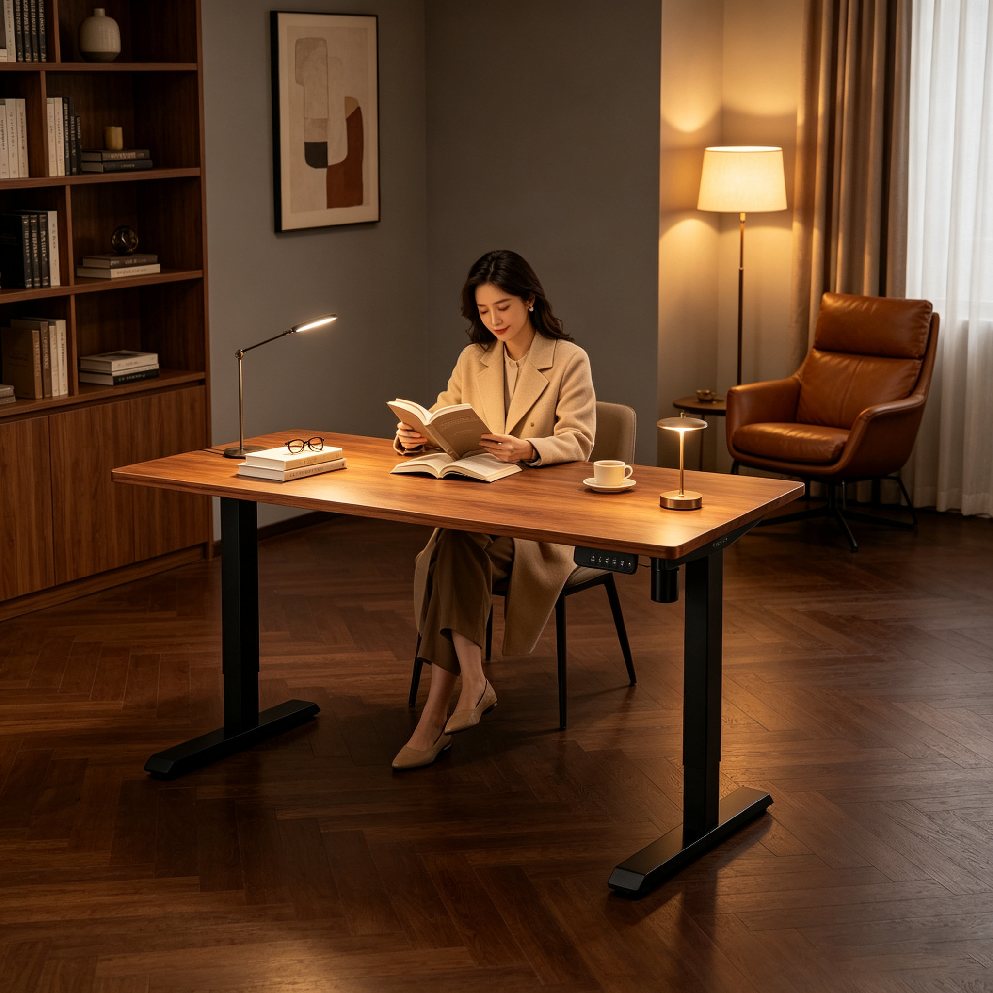 DK-02-1 Single Motor Two-Stage Standing Desk with Memory Height Presets, Cost-Efficient Bulk Supply for Corporate Workstations