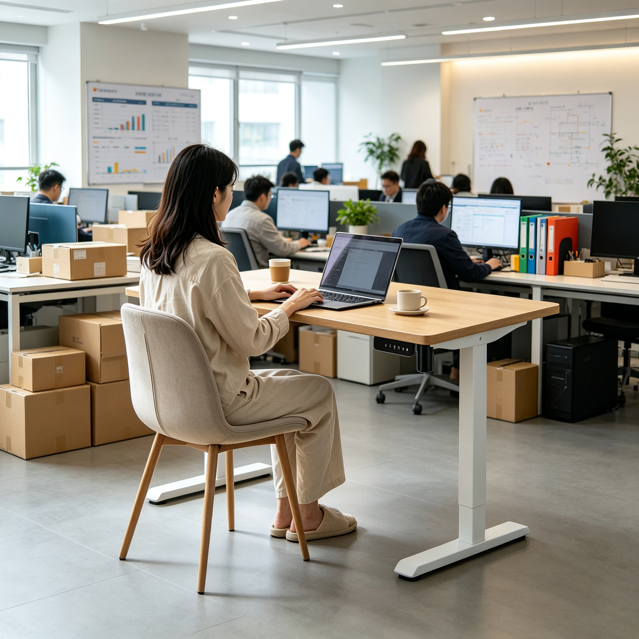 DK-02-1 Single Motor Office Standing Desk with Two-Stage Lift, Bulk Procurement Workstation for Trade Projects