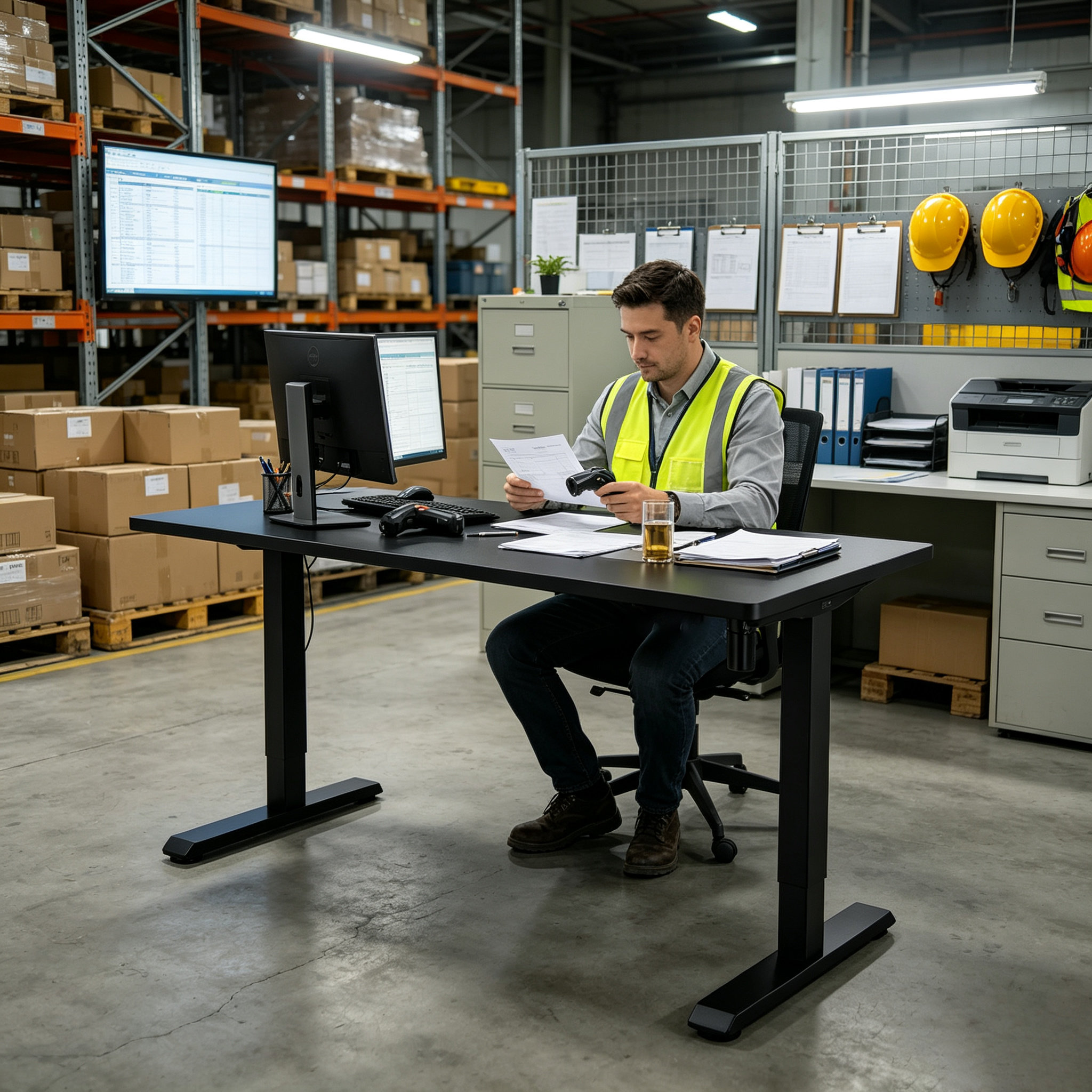 DK-02-01 Professional Single Motor Standing Desk with Modern Design for Office Environments