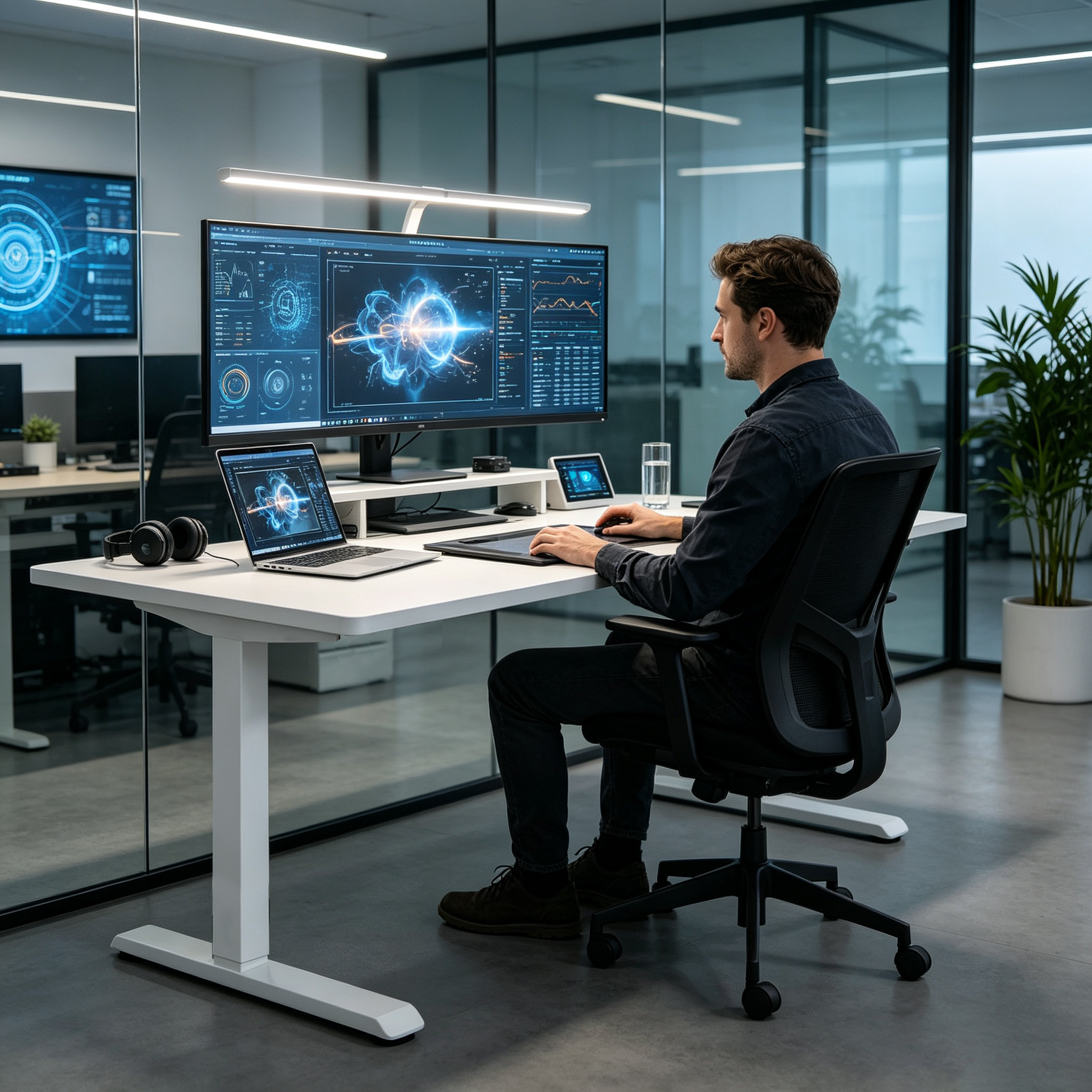 DK-02-01 Commercial Sit Stand Desk with Reliable Single Motor Drive for Enterprise Workspace Projects
