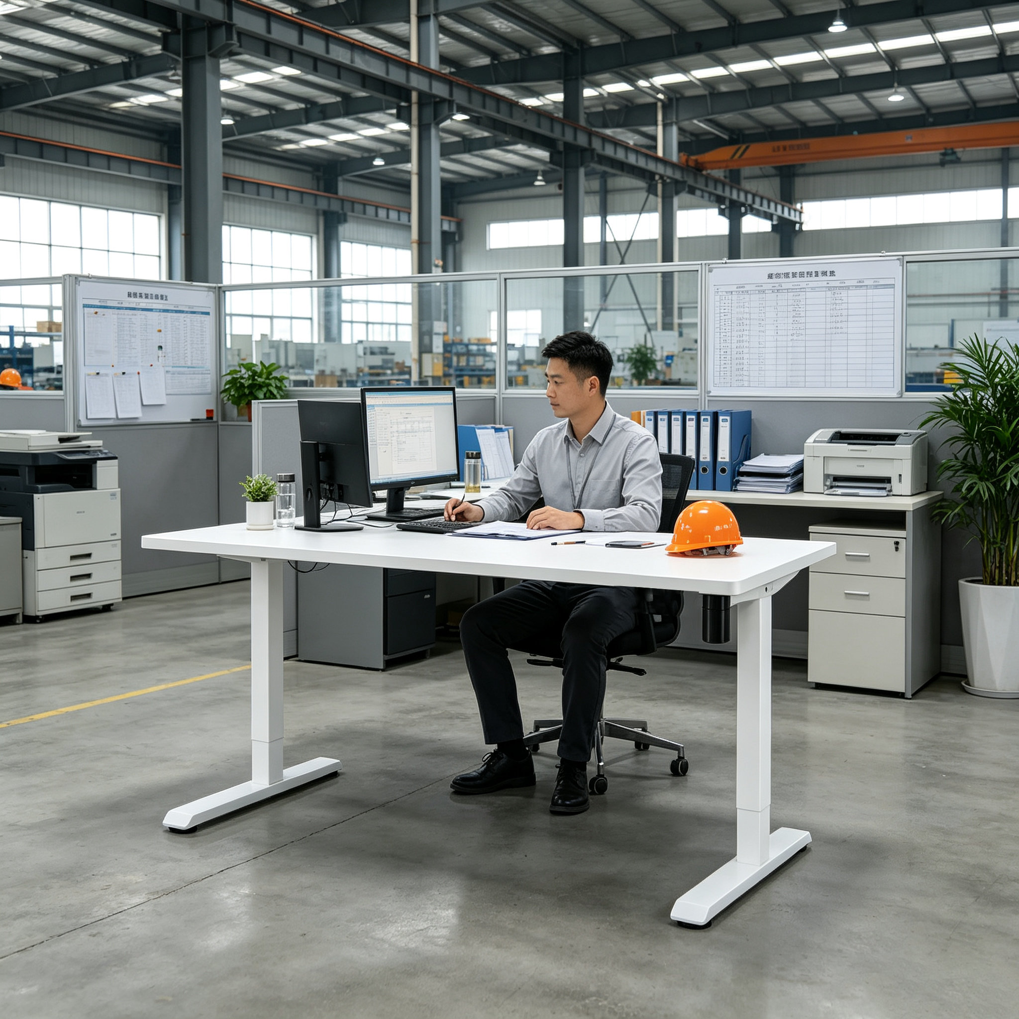 DK-02-01 Single Motor Electric Office Desk with Ergonomic Design for B2B Office Furniture