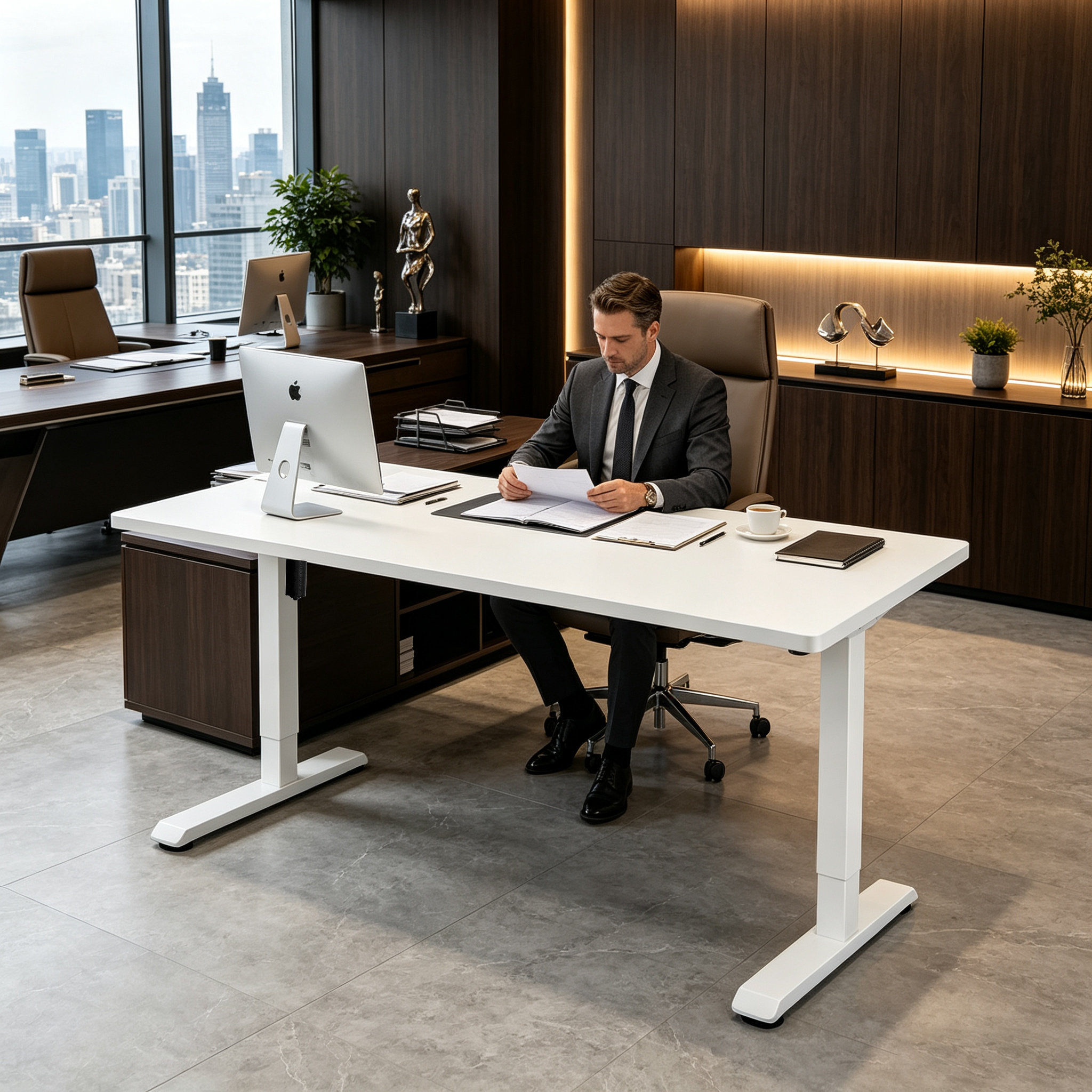 DK-02-01 Height Adjustable Single Motor Office Desk for Commercial Furniture Projects