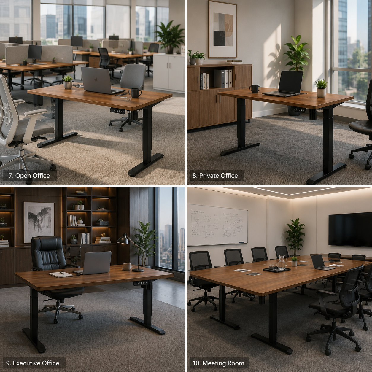 DK-02-01 Electric Single Motor Standing Desk with Stable Steel Frame for Business Offices
