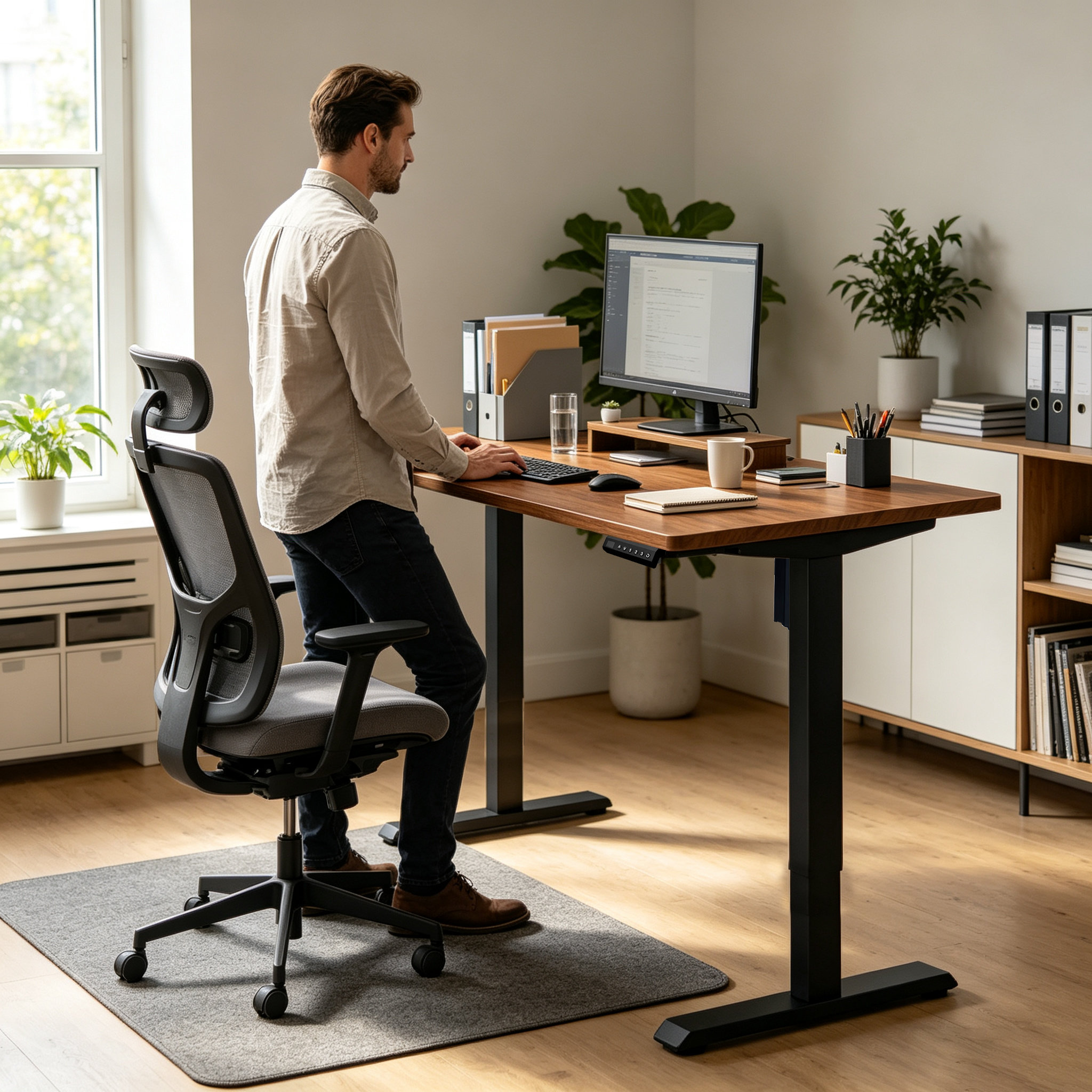 DK-02-01 Single Motor Electric Desk Frame with Desktop for B2B Office Furniture Channels