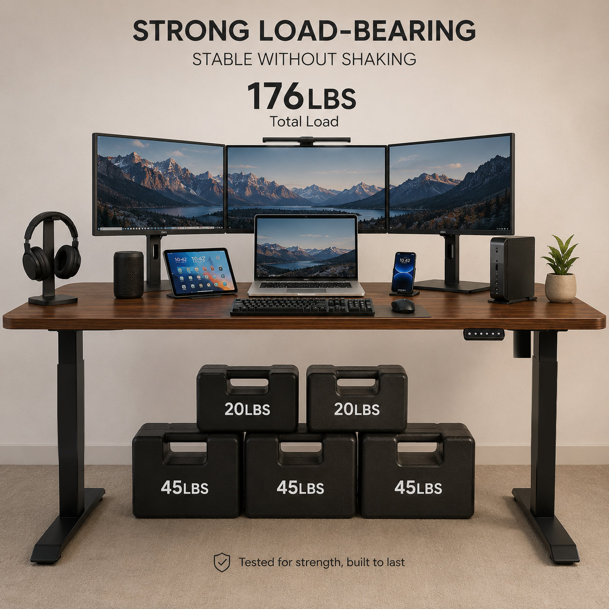 YT-01 Reinforced Telescopic Standing Desk Base – Broad 600 mm Foot Support for Coworking and Shared Workspaces