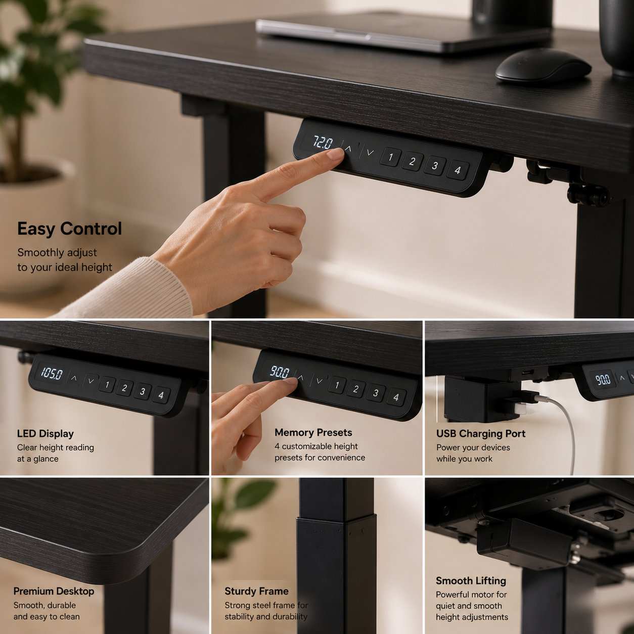 YT-01 Commercial Sit-Stand Table Legs – Standardized Frame for Public Service and Administrative Counters