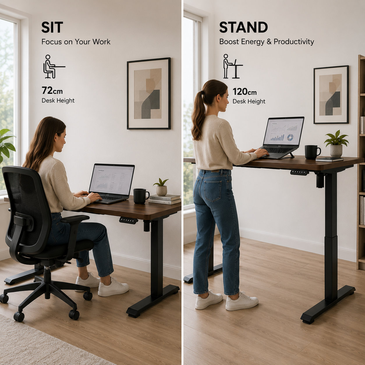 YT-01 White Electric Lifting Desk Frame – Serviceable Two-Stage Design for IT Support and Operations Rooms