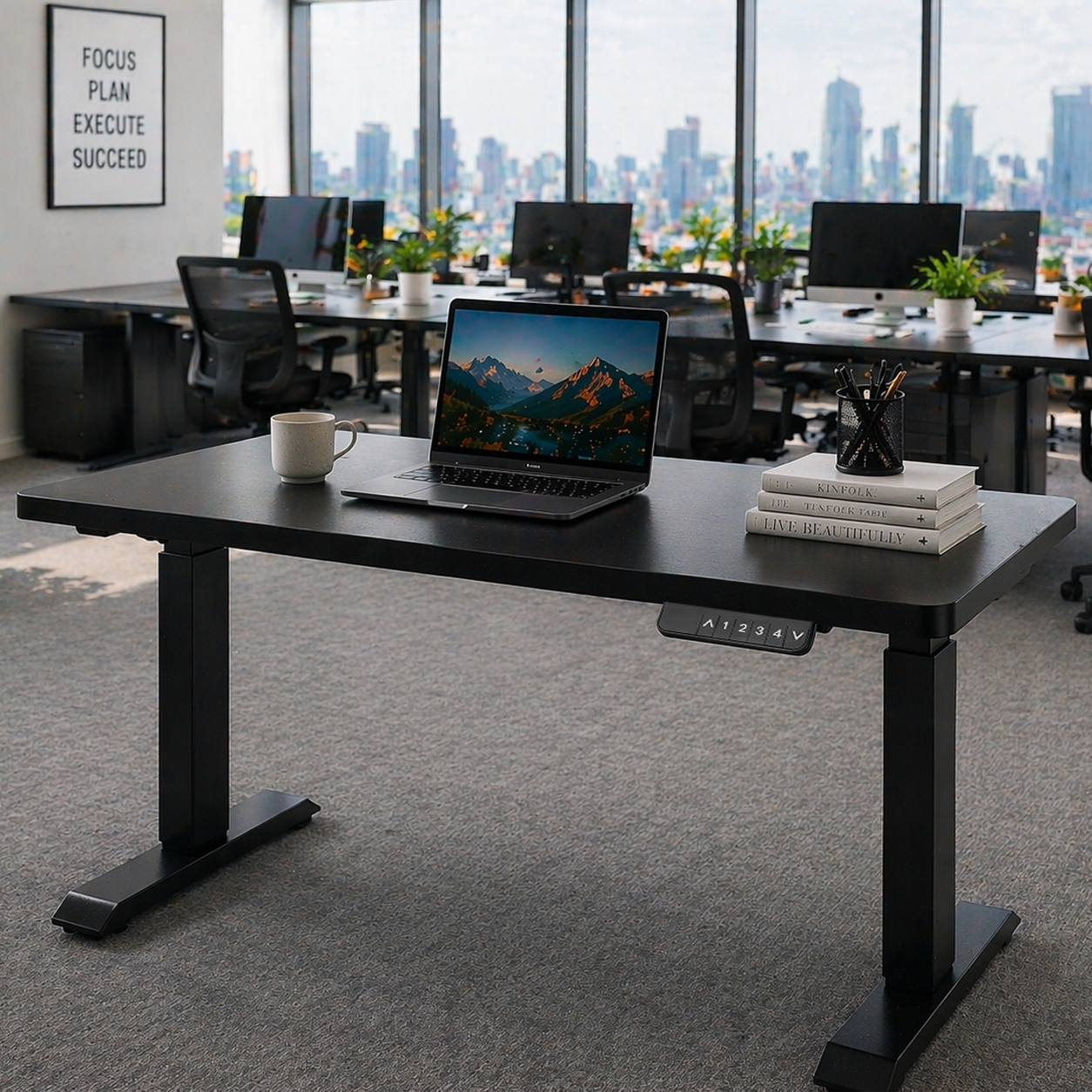 ZY-02 Dual Motor 2-Stage Standing Desk - Sit Stand Workstation Table for Office Productivity