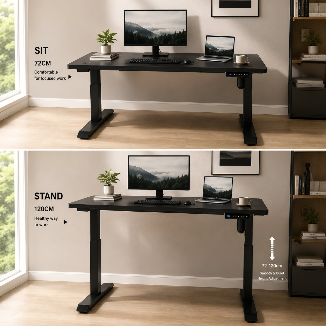 YT-01 Extended-Range Height Adjustable Desk with Ergonomic Lift for Hybrid Office Programs