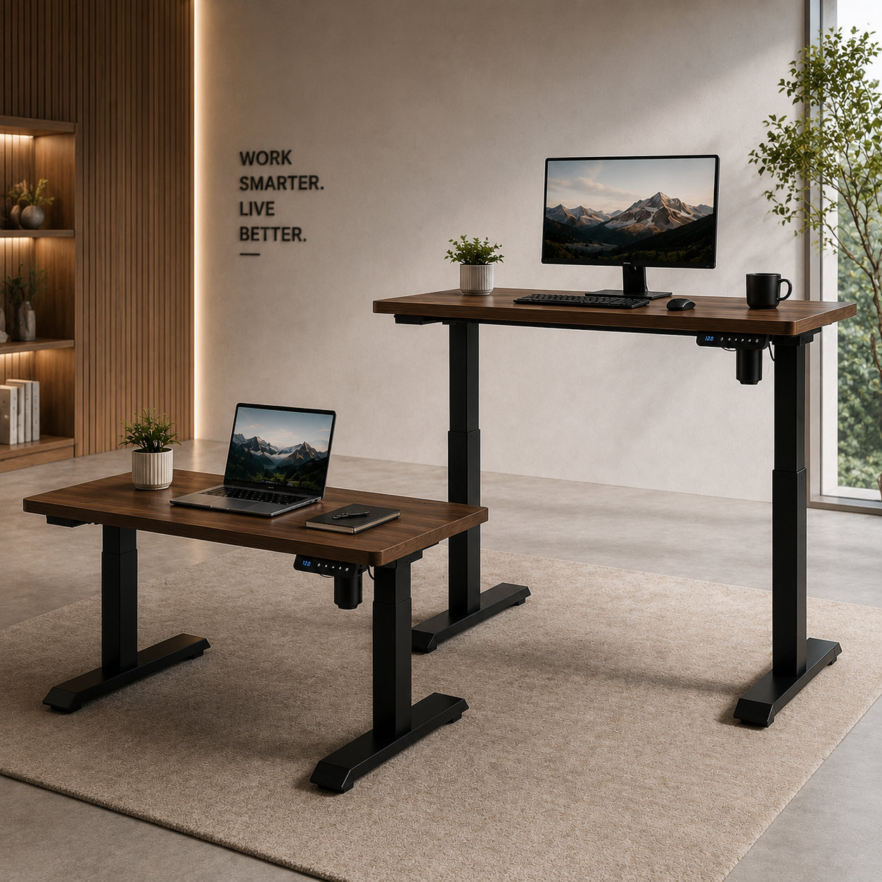 YT-01 Smooth-Start Electric Sit-Stand Desk with Quiet Motion for Large Office Fit-Outs