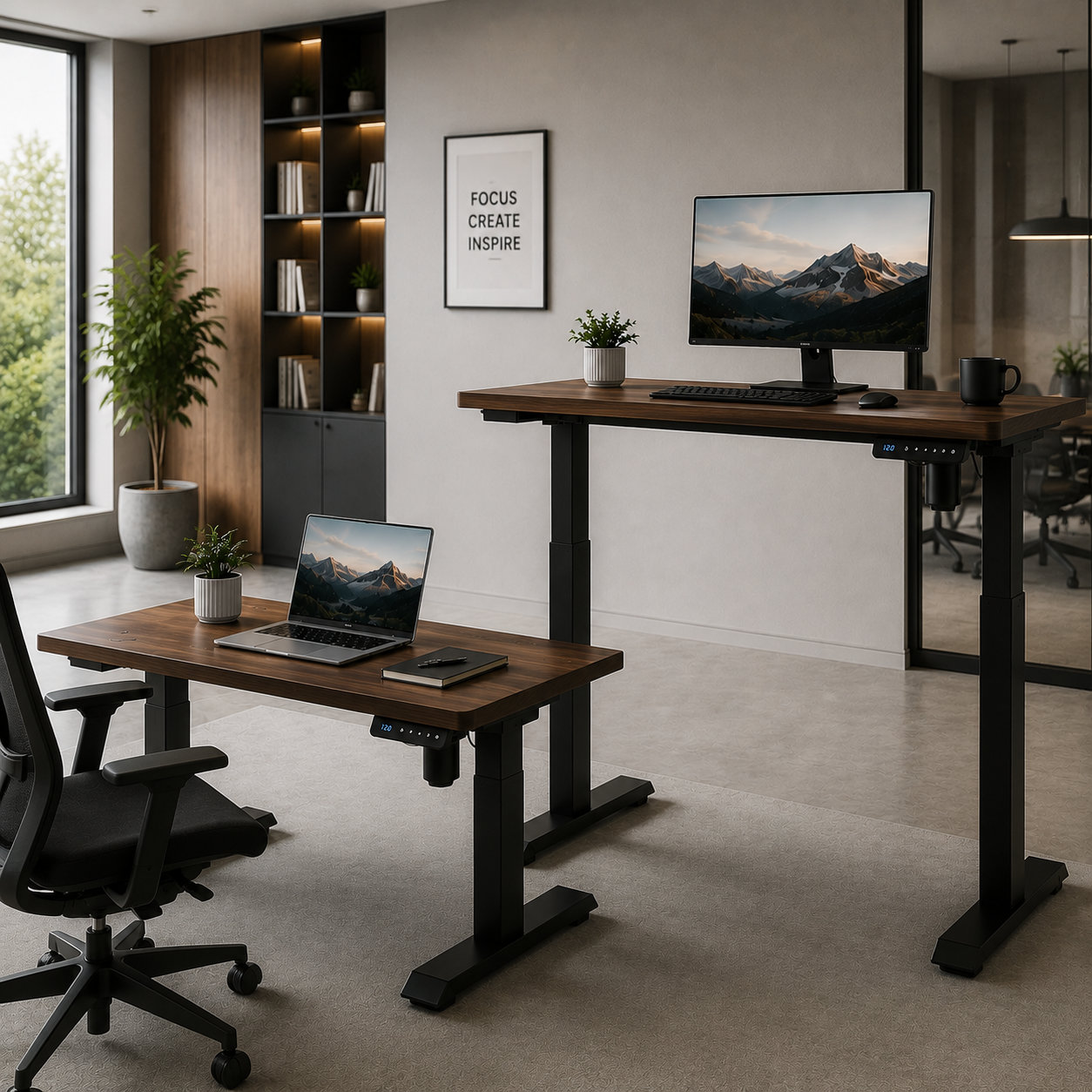 YT-01 Digital-Control Height-Adjustable Desk with Cable Management for Call Center Workstations