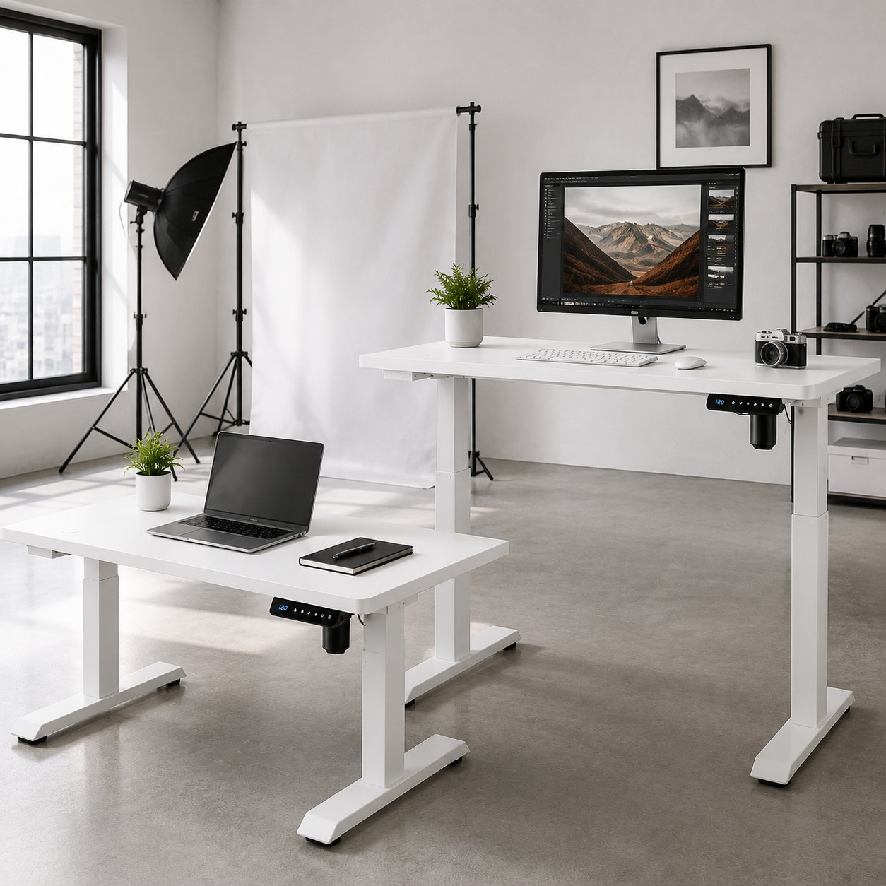YT-01 Four-Point Stable Electric Lift Desk with Leveling Feet for Training Rooms and Libraries