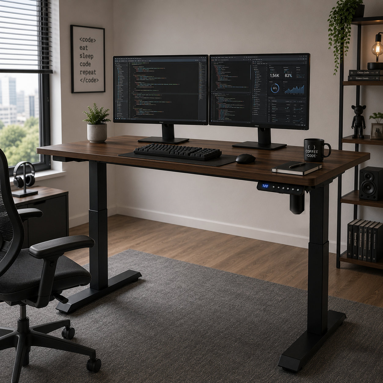YT-01 Easy-Assembly Motorized Standing Table with Compact Packing for Dealer Distribution