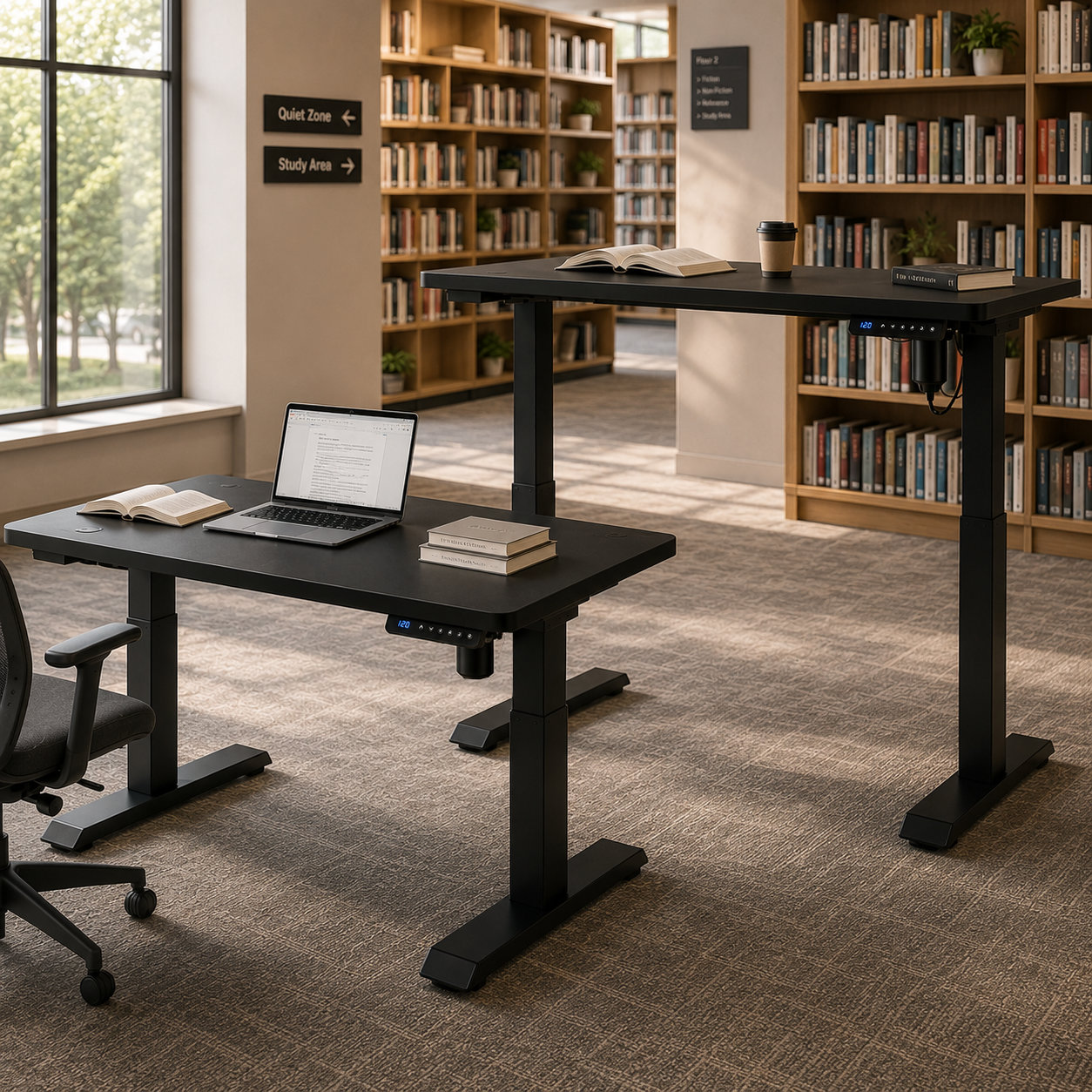 YT-01 Low-Profile T-Foot Adjustable Desk with Legroom Efficiency for Compact Business Centers