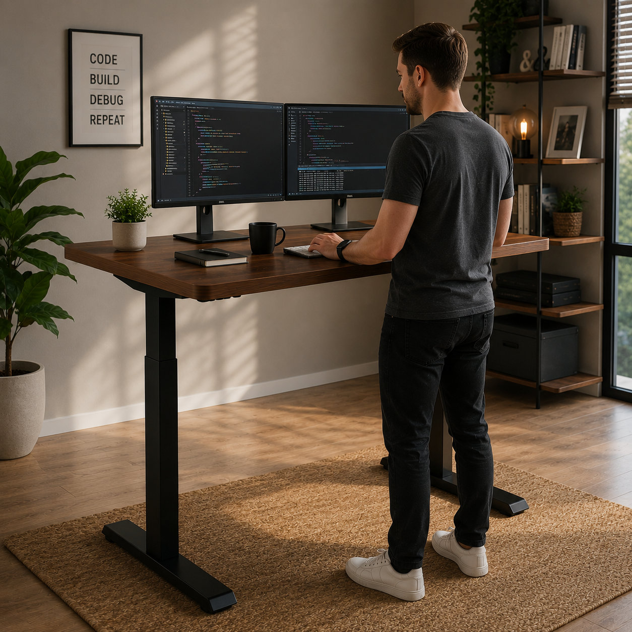 ZY-02 Two-Section Dual Electric Sit Stand Workstation with OEM Supply Support for Global Traders