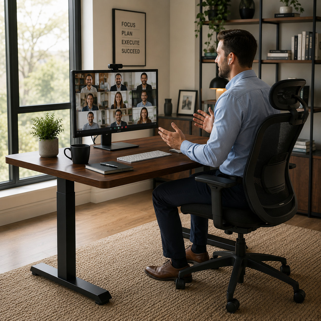 ZY-02 Dual Electric Two-Stage Standing Workstation with Quiet Lift Benefit for Enterprise Office Use