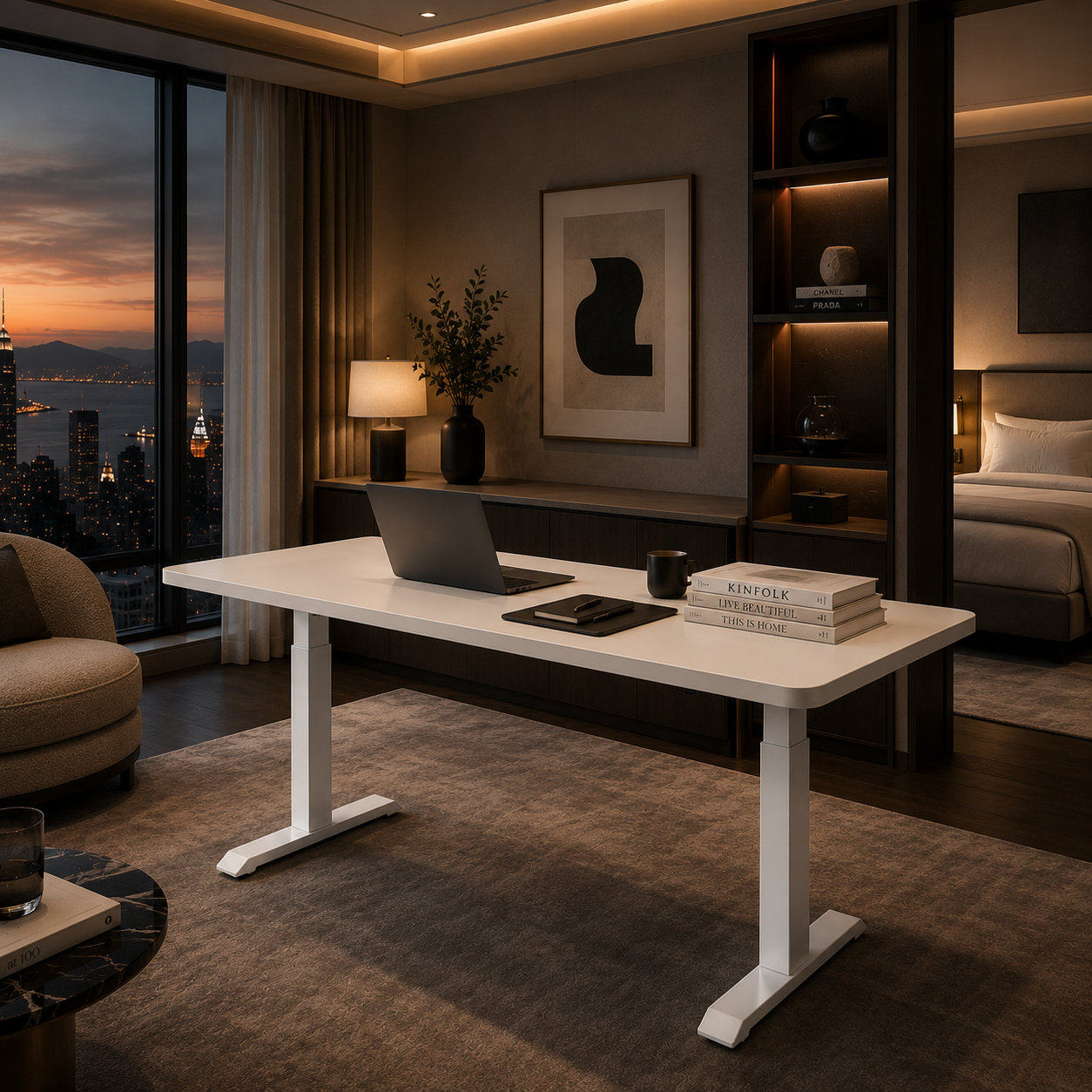 ZY-02 Two-Stage Electric Dual Motor Height Adjustable Desk with Fast Response for Open Office Projects