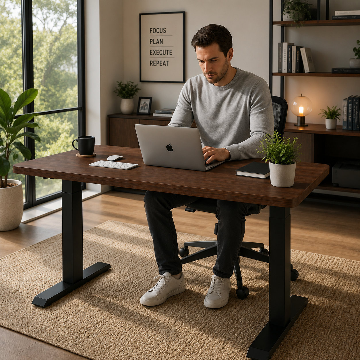 ZY-02 Dual Motor Office Standing Table with Robust Steel Legs for Bulk Procurement Programs