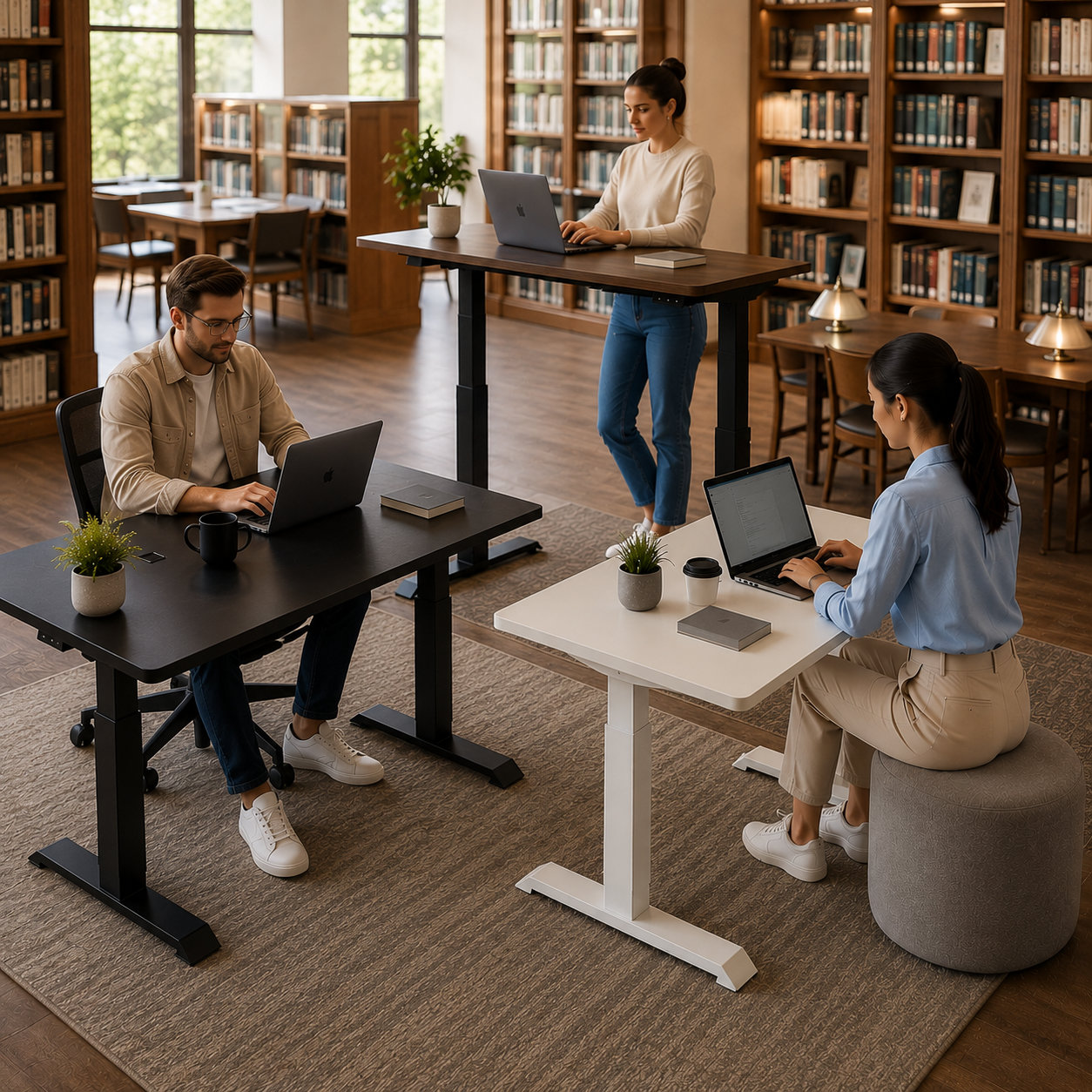 ZY-02 2-Stage Dual Motor Lift Table with Anti Collision System for Smart Office Furniture