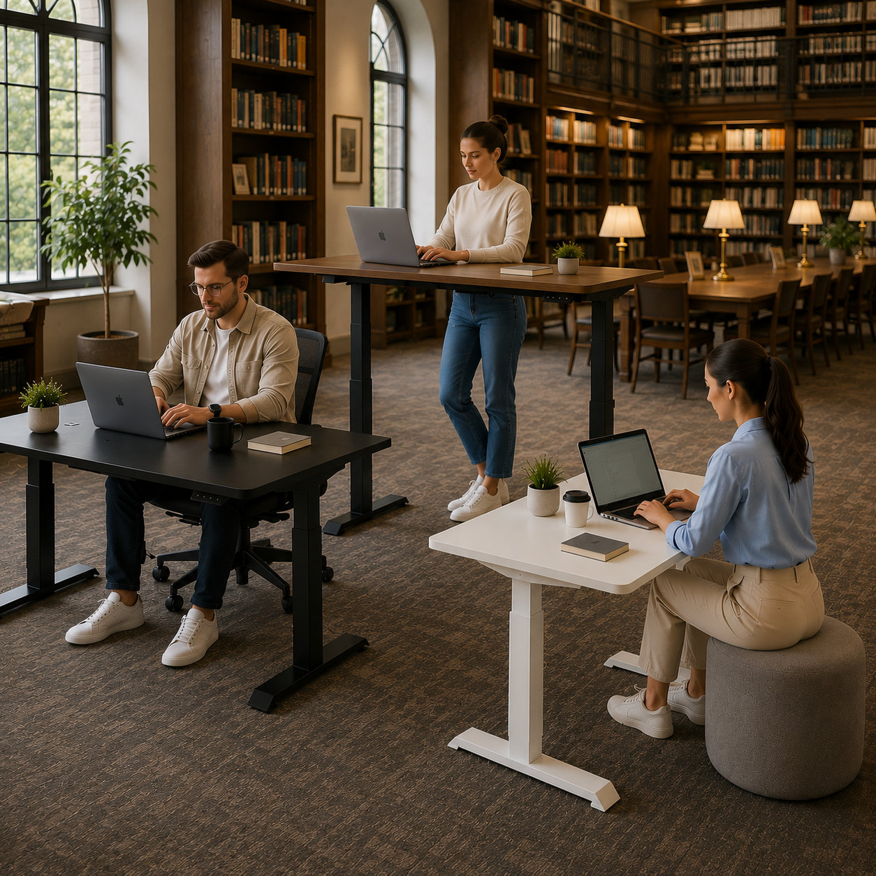 ZY-02 2-Stage Dual Motor Sit Stand Desk with Heavy Duty Frame for Executive Offices