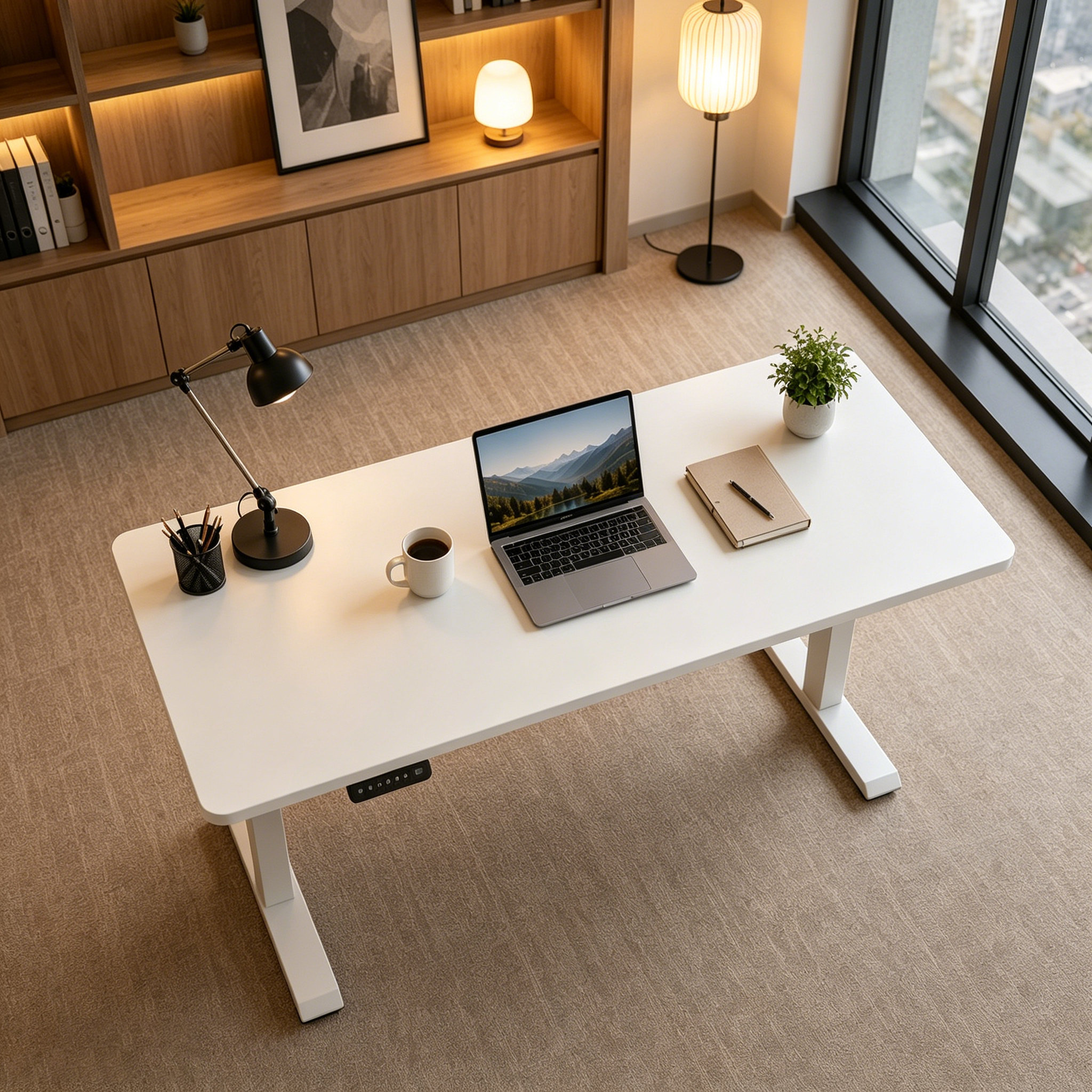 ZY-02 Modern Dual Motor Height Adjustable Table with Smart Preset Function for Offices