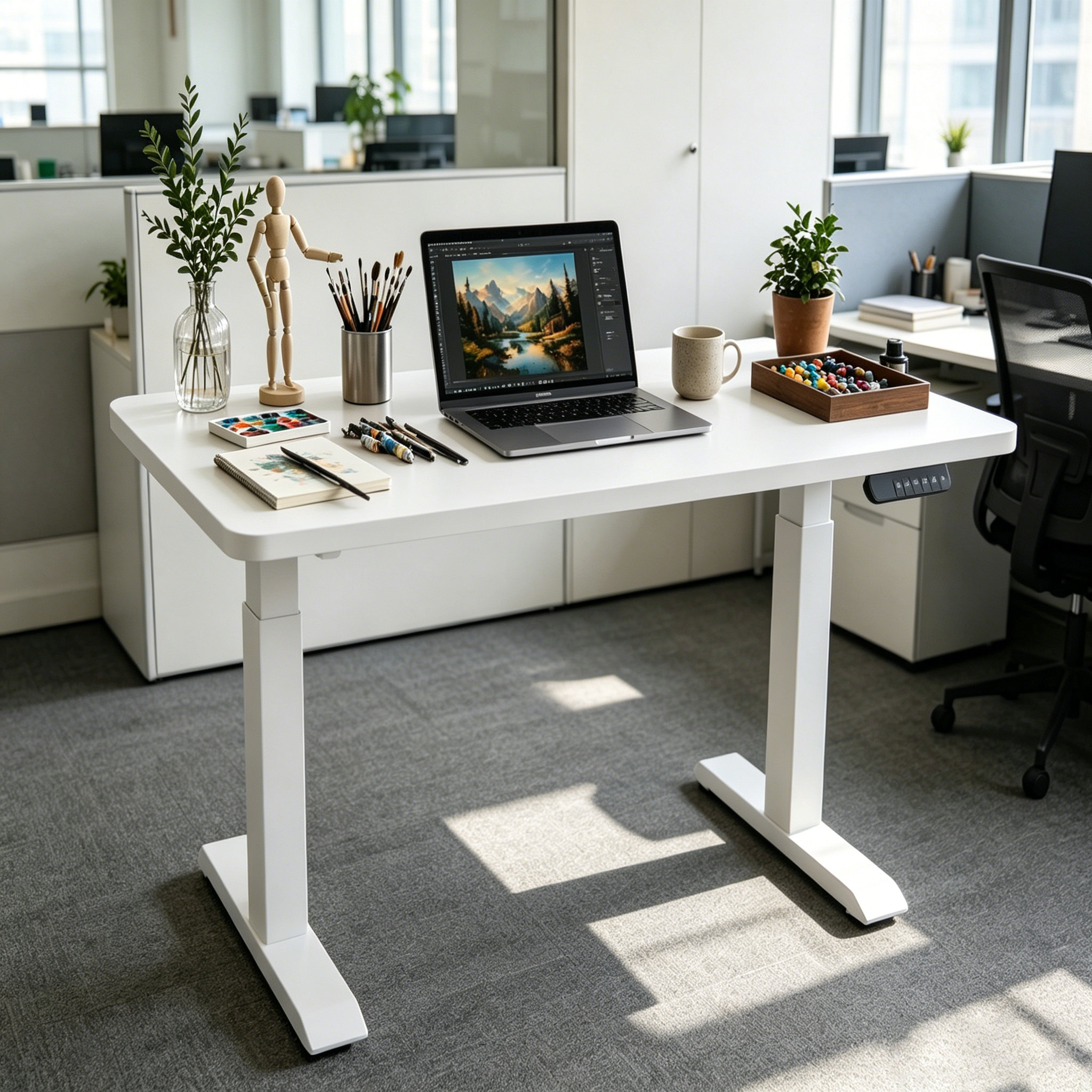 ZY-02 Dual Motor 2-Stage Electric Standing Desk with Memory Preset and Office Workspace Solution