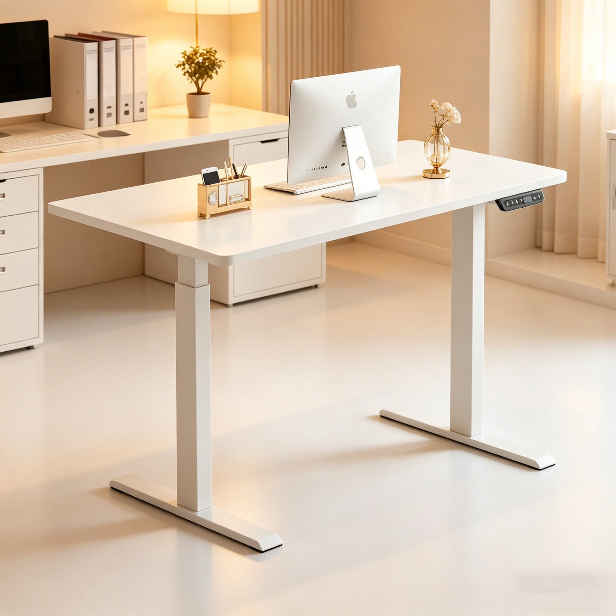 ZY-02 2-Stage Dual Motor Height Adjustable Standing Desk with Quiet Lift Technology for Open Office and Coworking Spaces