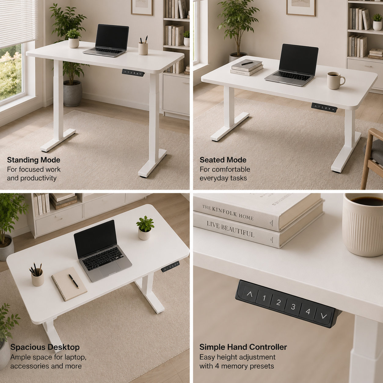 ZY-02 2-Stage Electric Sit Stand Desk with Quiet Dual Motor System for Shared Workspace