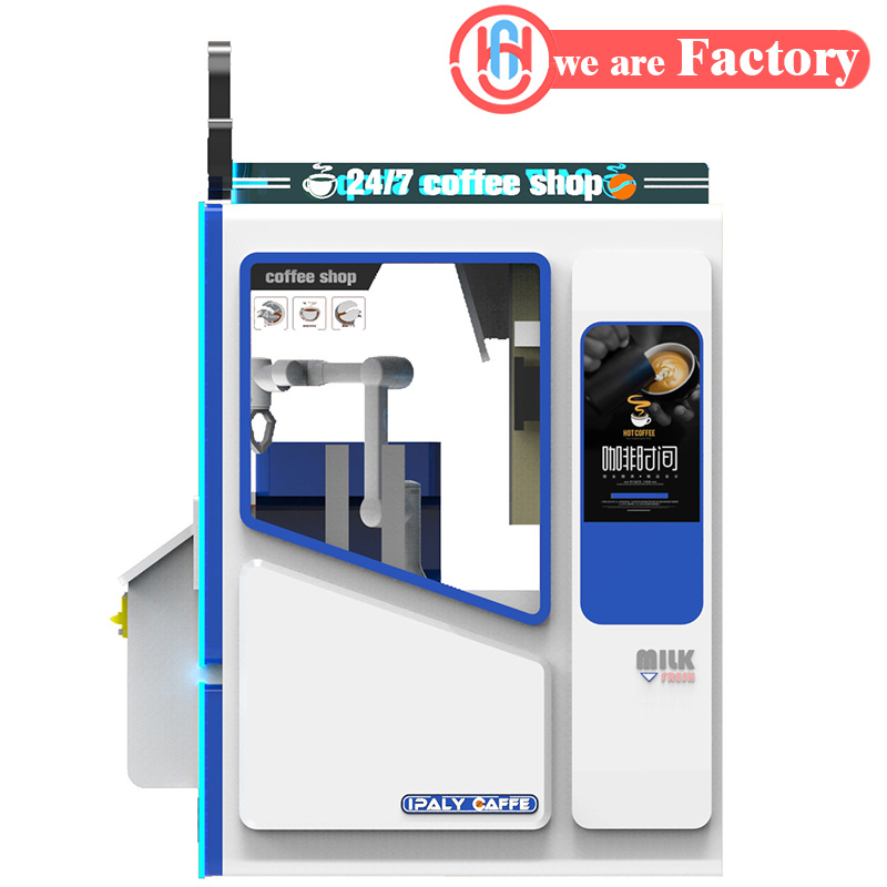 Fully Automatic Coin-Operated Robot Games On-Site Production Street Sales Fun 1-Year Warranty Metal Coffee Vending Machine