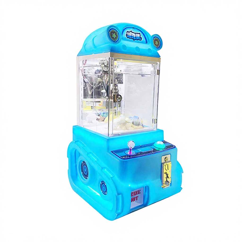 Transparent Plastic Single Grasp Coin Operated Doll Machine for Children Small Household Entertainment