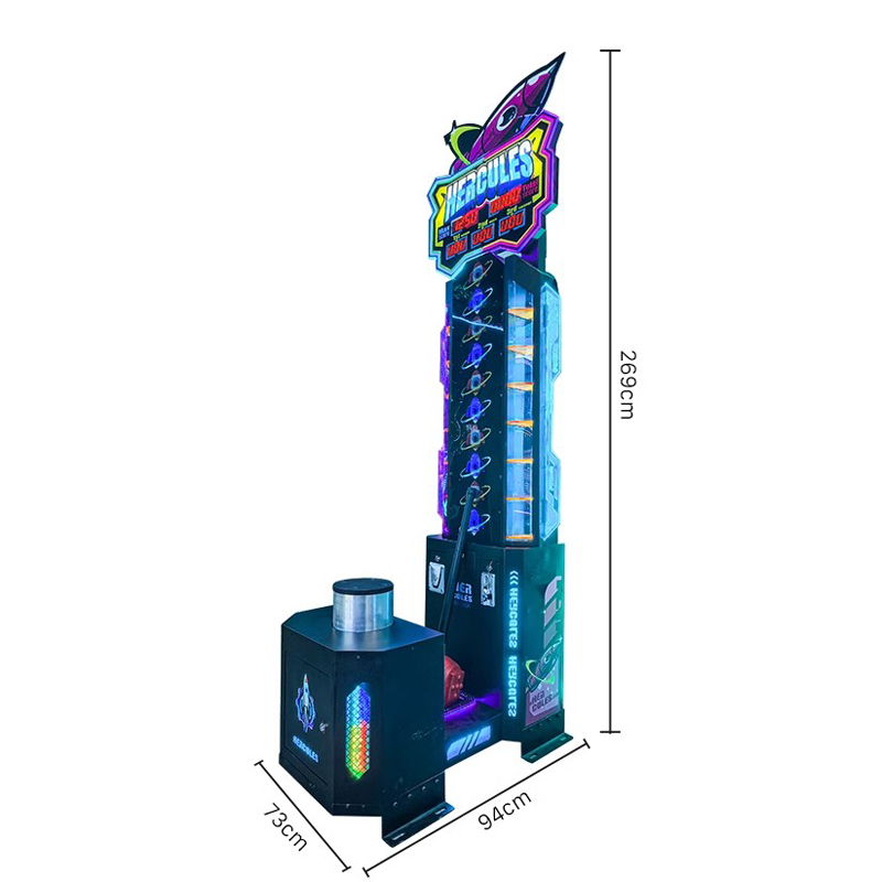 New Model Rocket Hercules Hammer for Coin Pusher Digital Printing Metal Punch Boxing Arcade Game Machine High Coin Operated