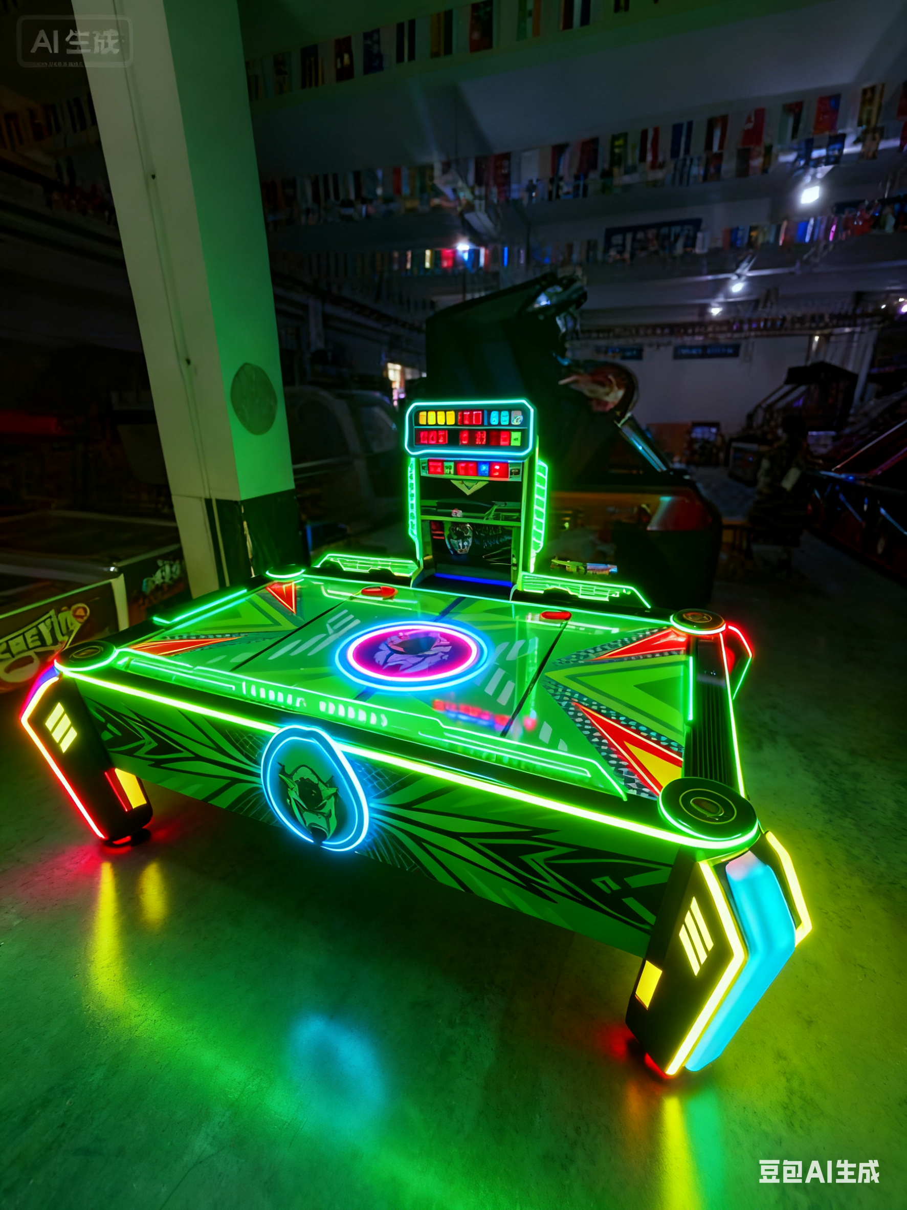 Coin Operated English Air Hockey Table LED Light Arcade Game Machine for 2 Players Indoor Entertainment with 1 Year Warranty