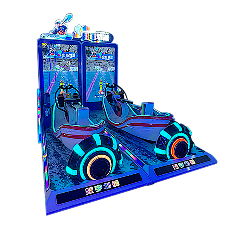 2 Player Rowing Arcade Game Machine Coin Operated Boat Racing Simulator LED Motion Ride Interactive Game for Amusement Park