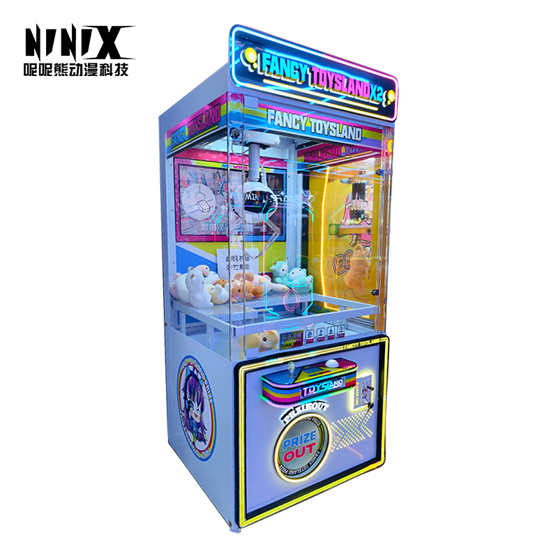 FANCY TOYS LAND X2 Prize Claw Coin-Operated Arcade Game Attractive Neon Lights Plush Toy Catcher for Entertainment Venues