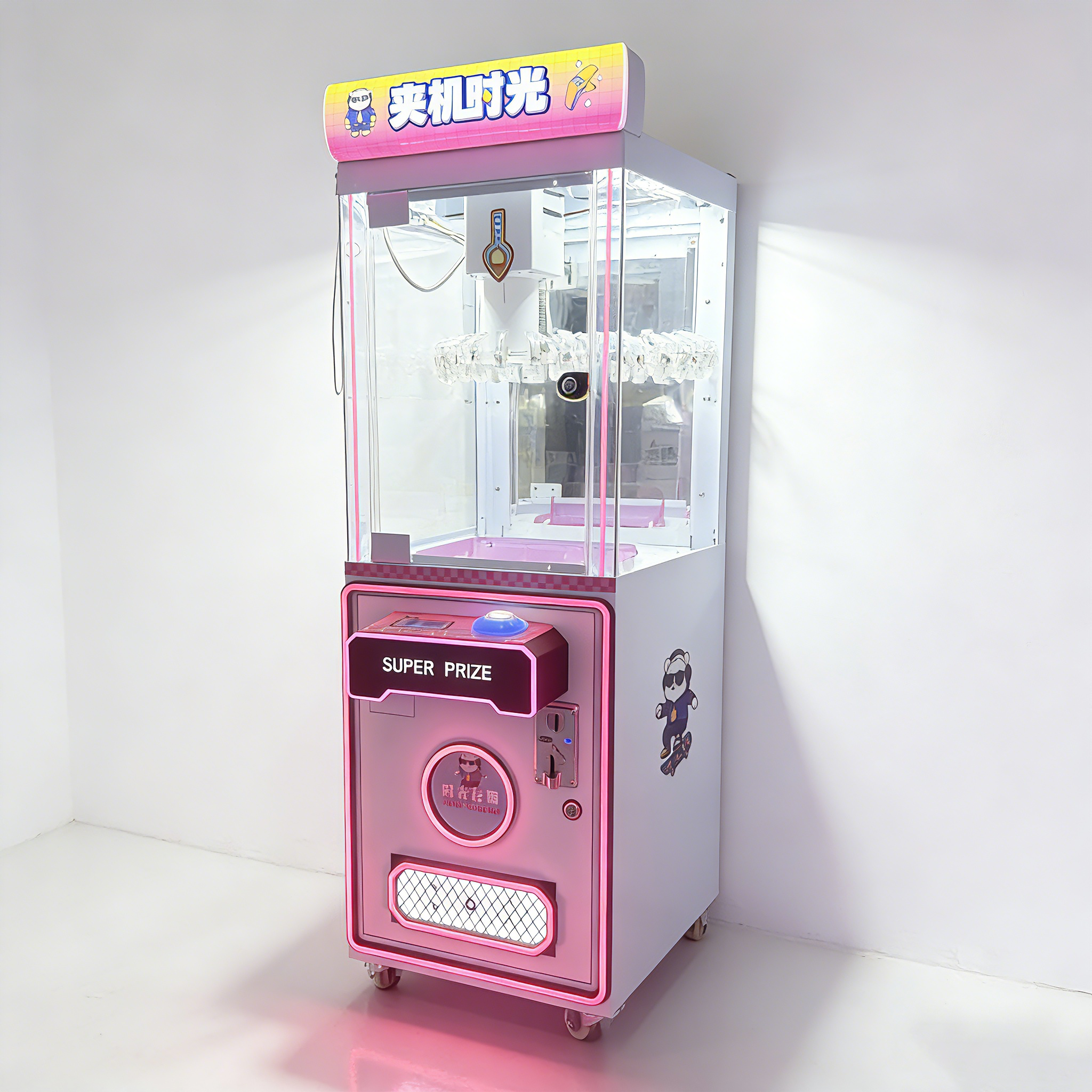 Ninix Pink-Themed Commercial Self-Service Interactive Entertainment Equipment Precise Operation Bright LED Lighting Metal