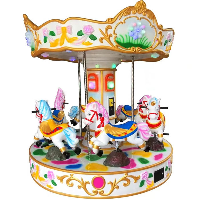 Indoor Amusement Equipment Coin Operated  Hot Selling 6 People  Carousel Kiddie Rides Arcade Games