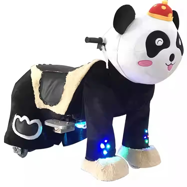 Unisex Electric Kids Plush Ride-On Toy Animals in Mall Horse Dog Panda Bear-Coin Operated Kiddie Rides
