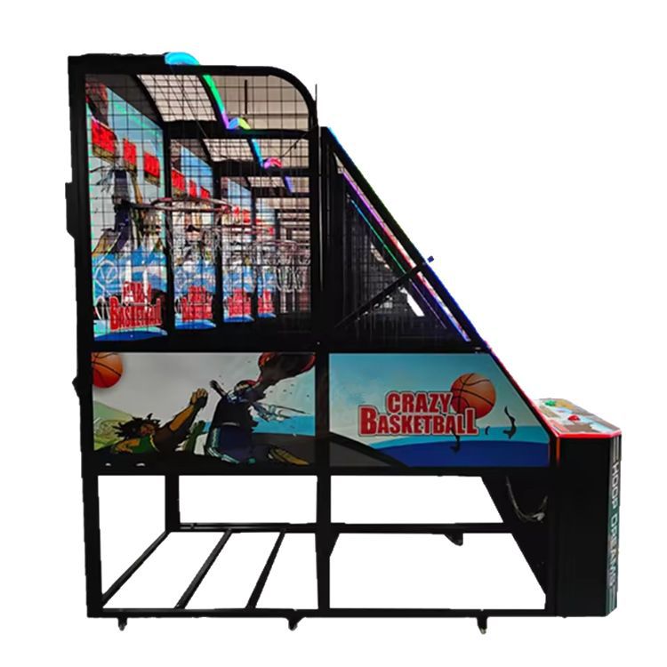 Luxury 2-Player Foldable Indoor Training Arcade Equipment 1-Year English Speaking Coin-Operated Shooting Basketball Machine