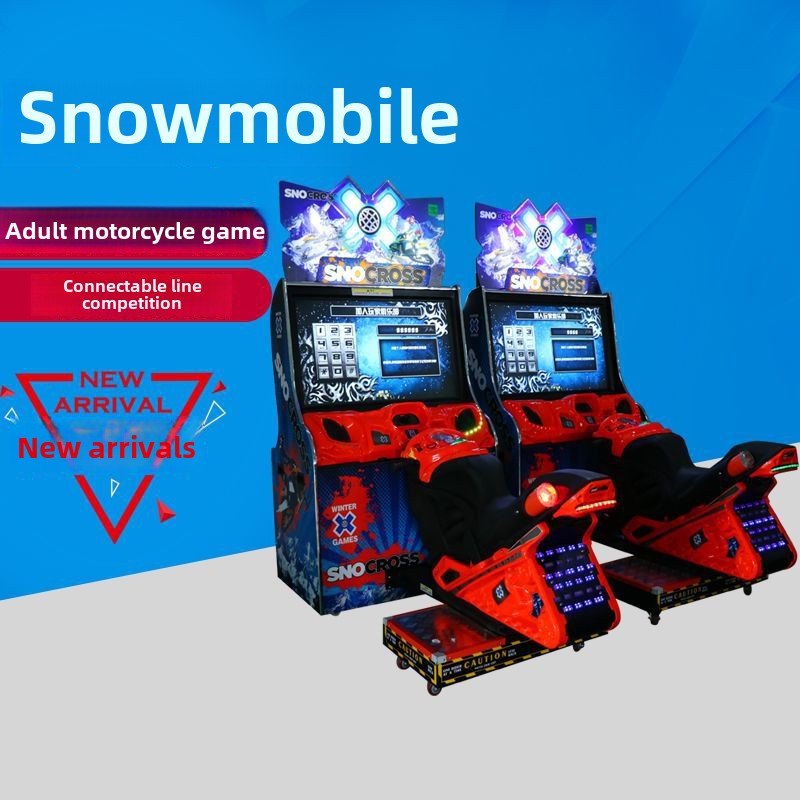 Adult Simulation Racing TT Motorcycle Game City Arcade Machine Coin-Operated Snowmobile with Metal Construction for Amusement