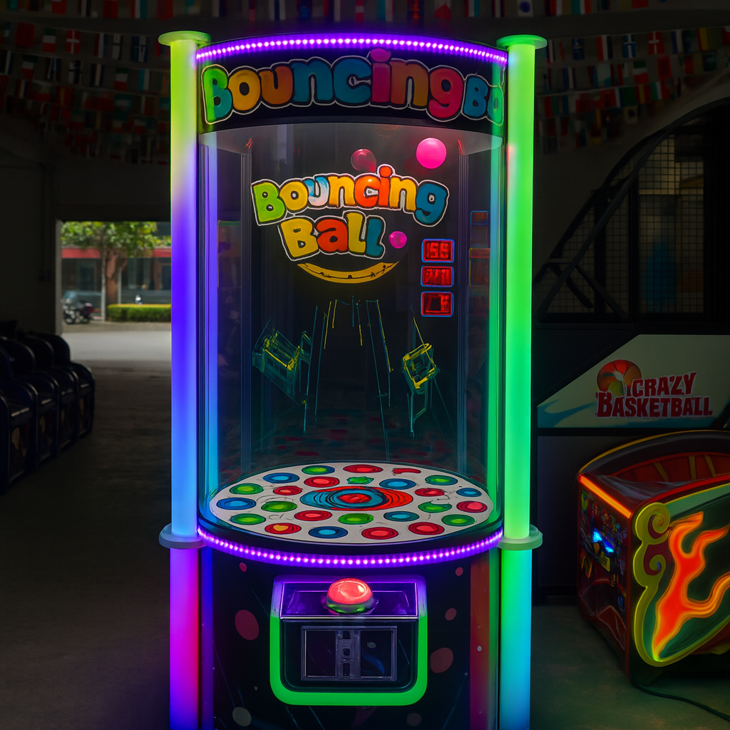 Coin-Operated Plastic Bouncing Ball Claw Machine for Amusement Park Redemption Arcade Games