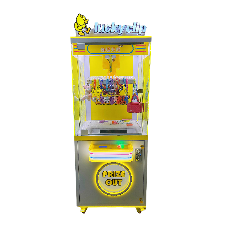 Wholesale Coin Operated Gift Game Machine Free Spins Clip Sticker Card Arcade Clip Doll Machine for Sale  Clip Prize Machine