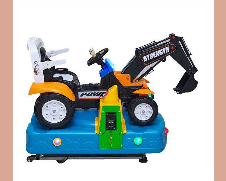 The Best Quality Plastic Children's Car Coin Swing Game Machine in the Car Excavator Toy Modeling Coin-operated Excavator